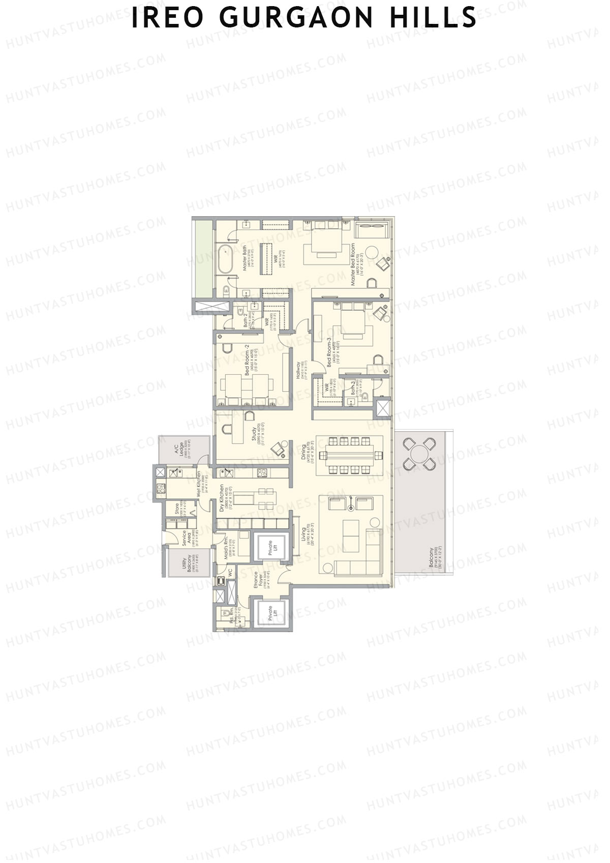 Ireo Gurgaon Hills Tower D Unit 2 Floor Plan