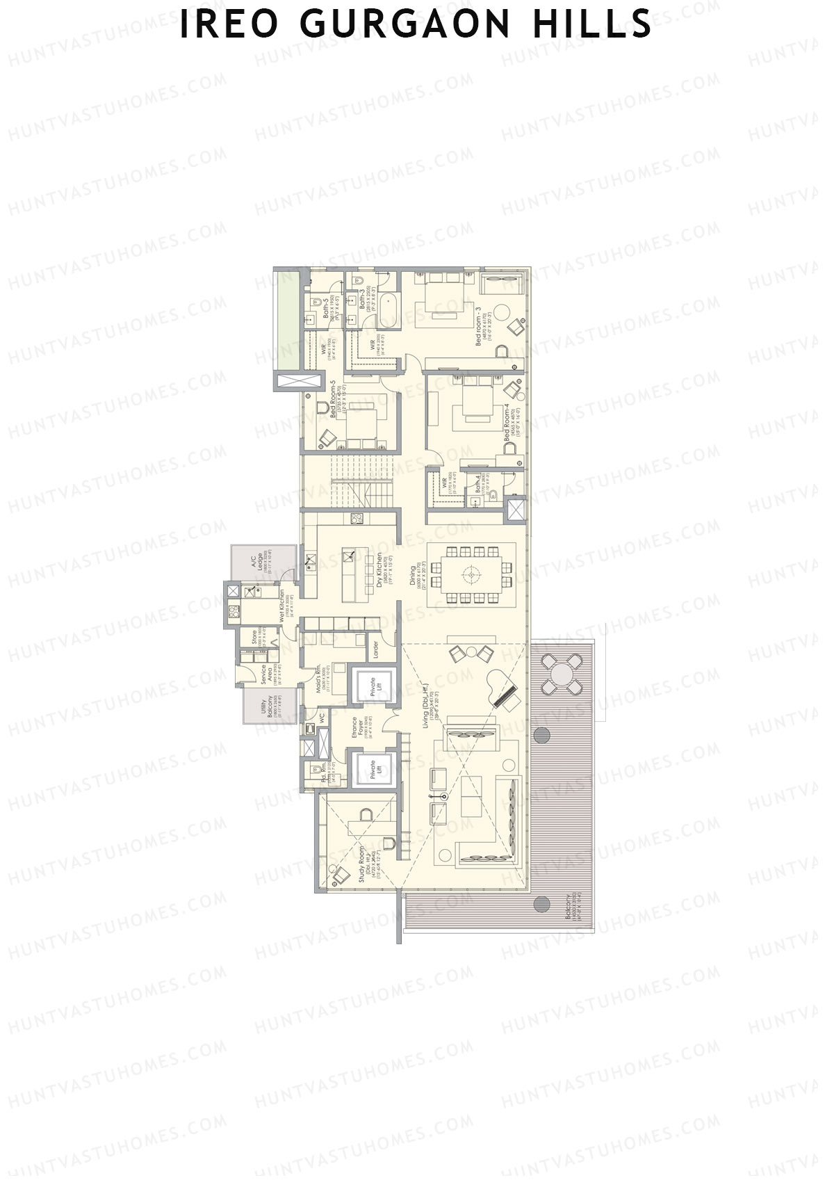 Ireo Gurgaon Hills Tower D Unit 2 Type PH LW(Penthouse) Floor Plan