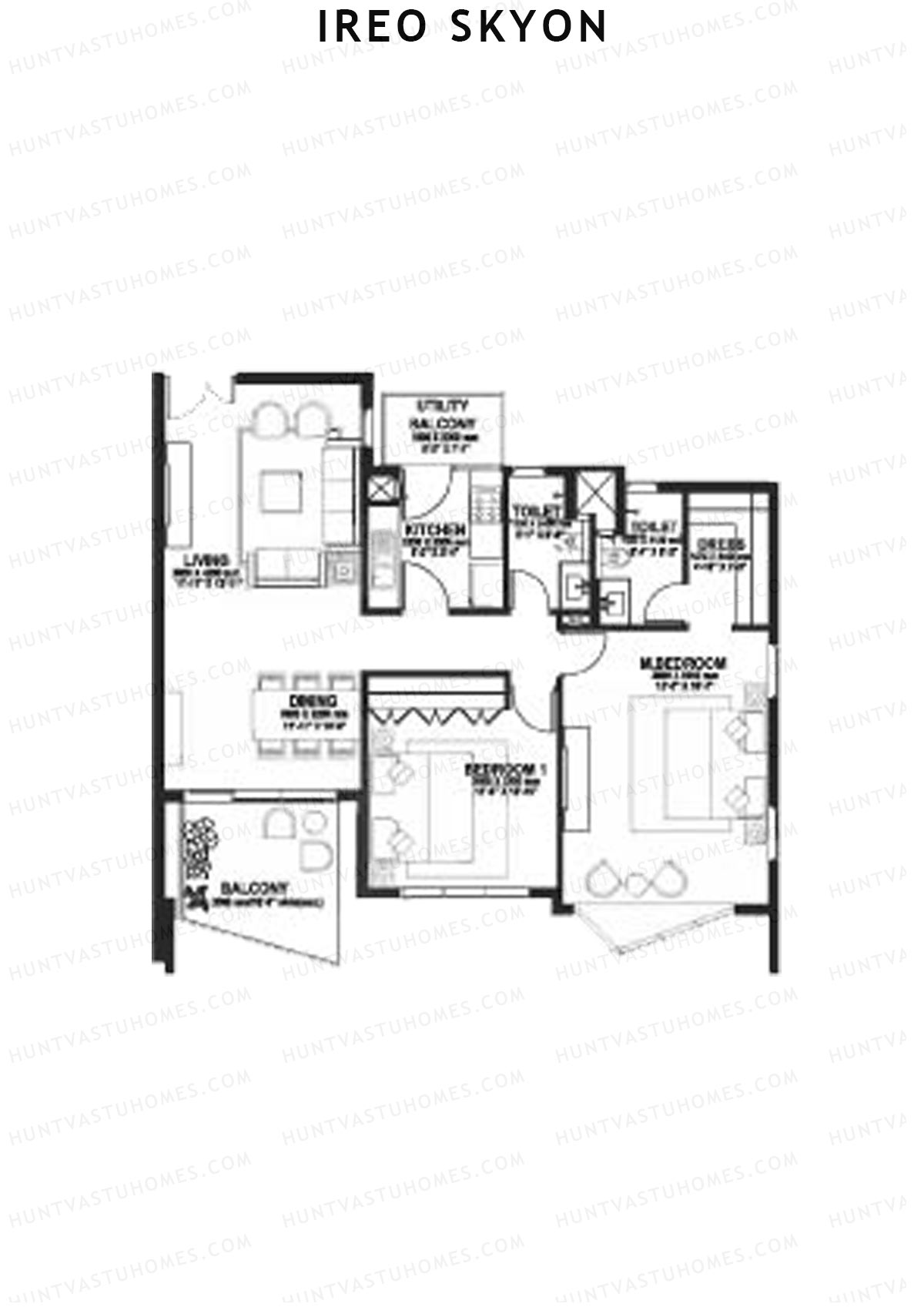 Ireo Skyon Block A Unit 11 (Type MR1A) Floor Plan