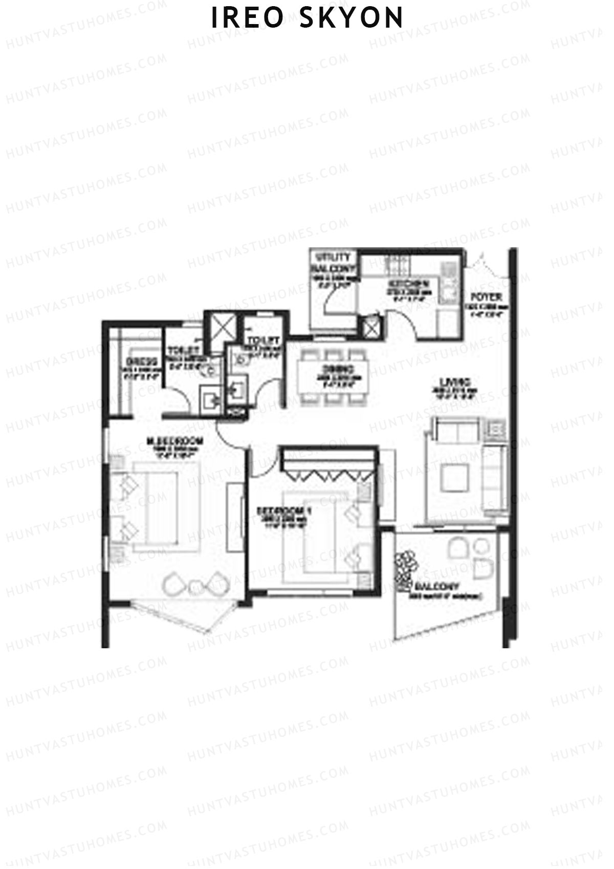 Ireo Skyon Block A Unit 12 (Type MR1B) Floor Plan