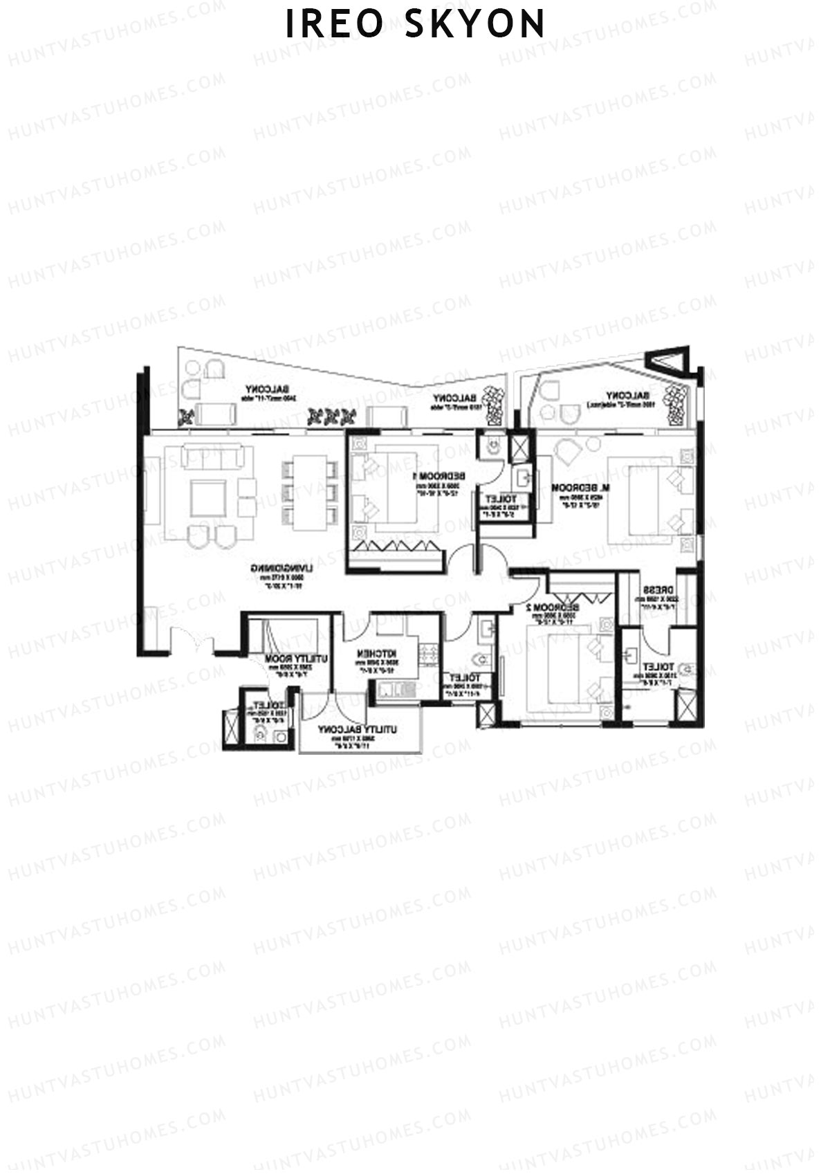 Ireo Skyon Block A Unit 14 (Type MR3) Floor Plan