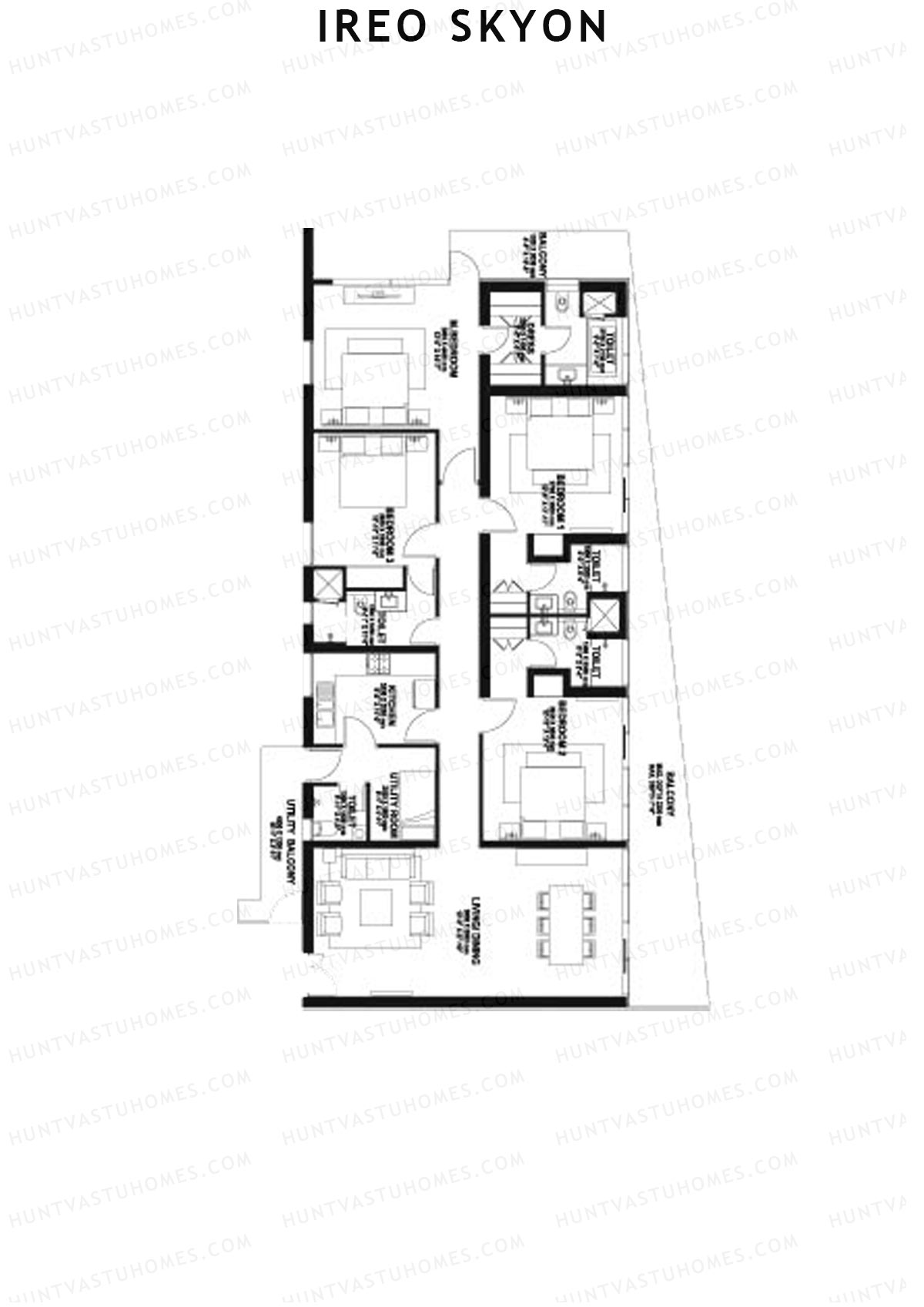 Ireo Skyon Block B Unit 1 (Type 4A) Floor Plan