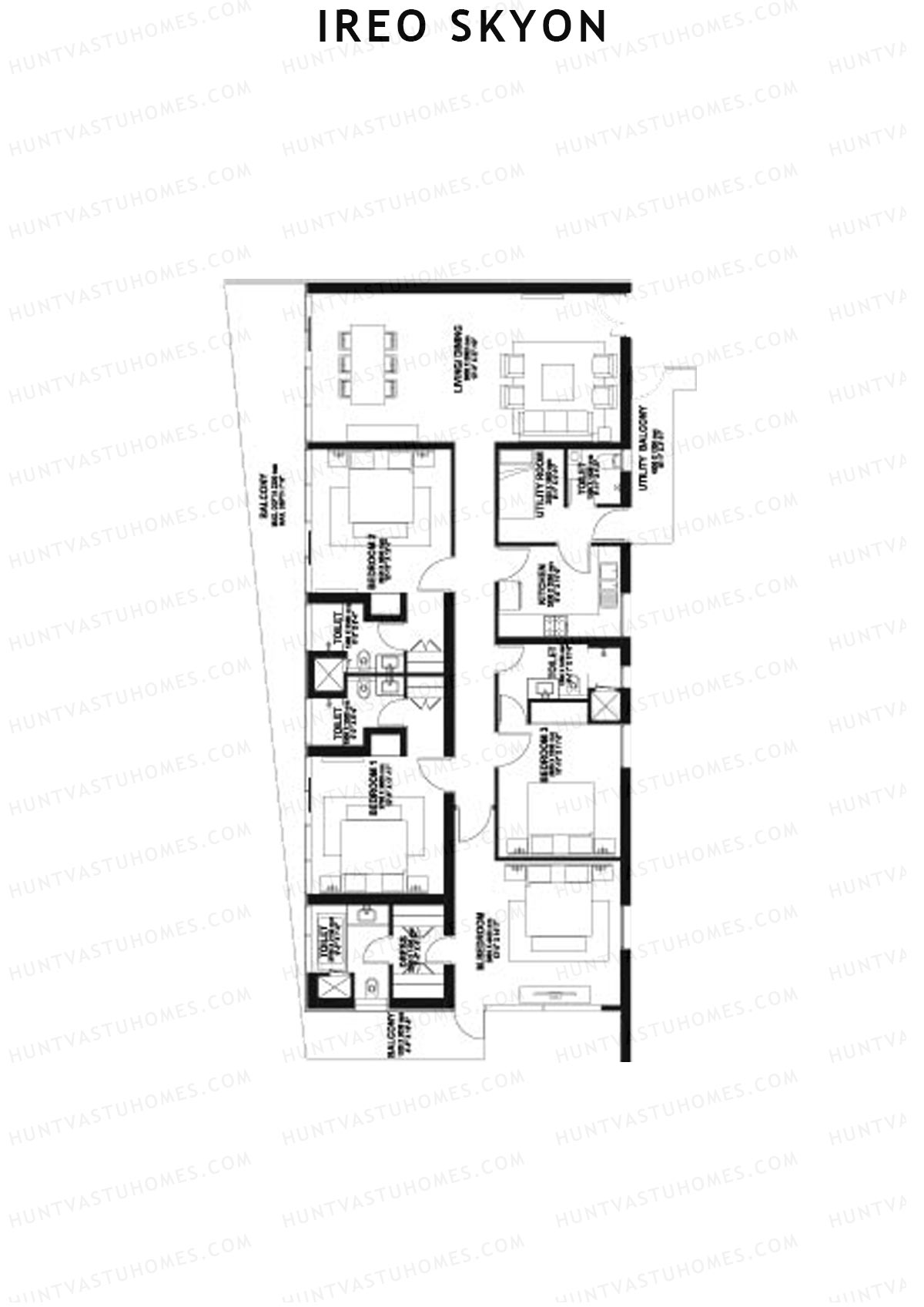 Ireo Skyon Block B Unit 3 (Type 4A) Floor Plan