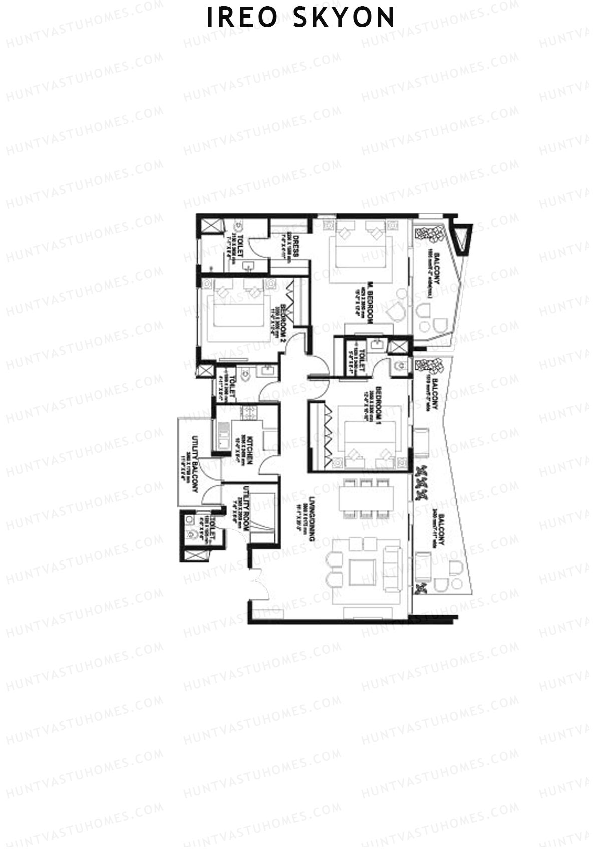 Ireo Skyon Block C Unit 1 (Type MR3) Floor Plan
