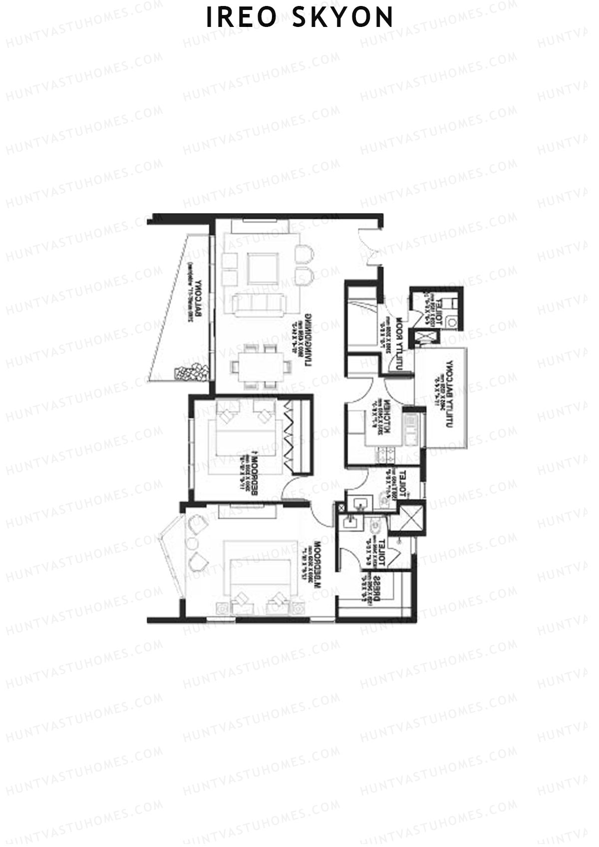 Ireo Skyon Block C Unit 3 (Type MR2) Floor Plan