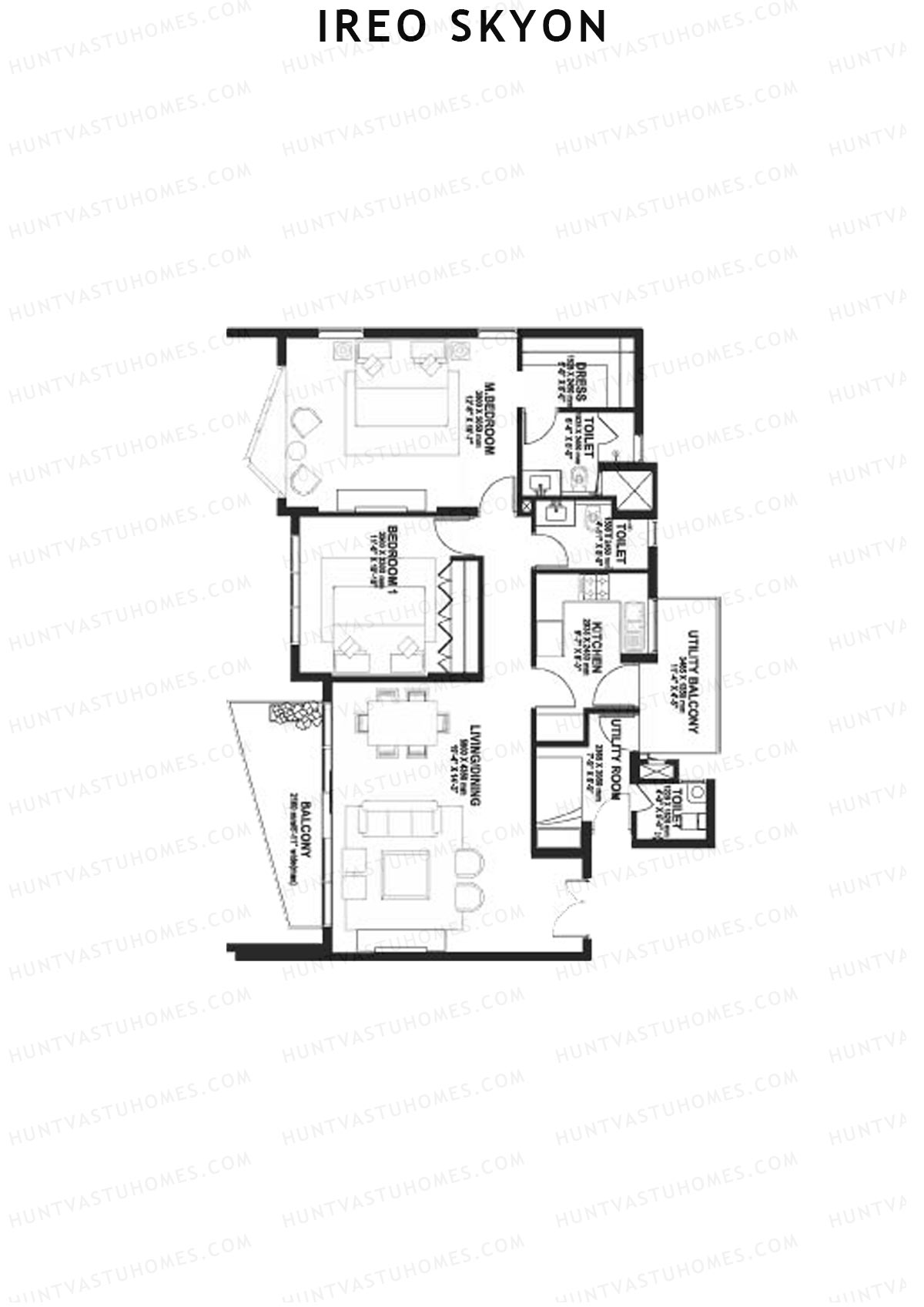 Ireo Skyon Block C Unit 8 (Type MR2) Floor Plan