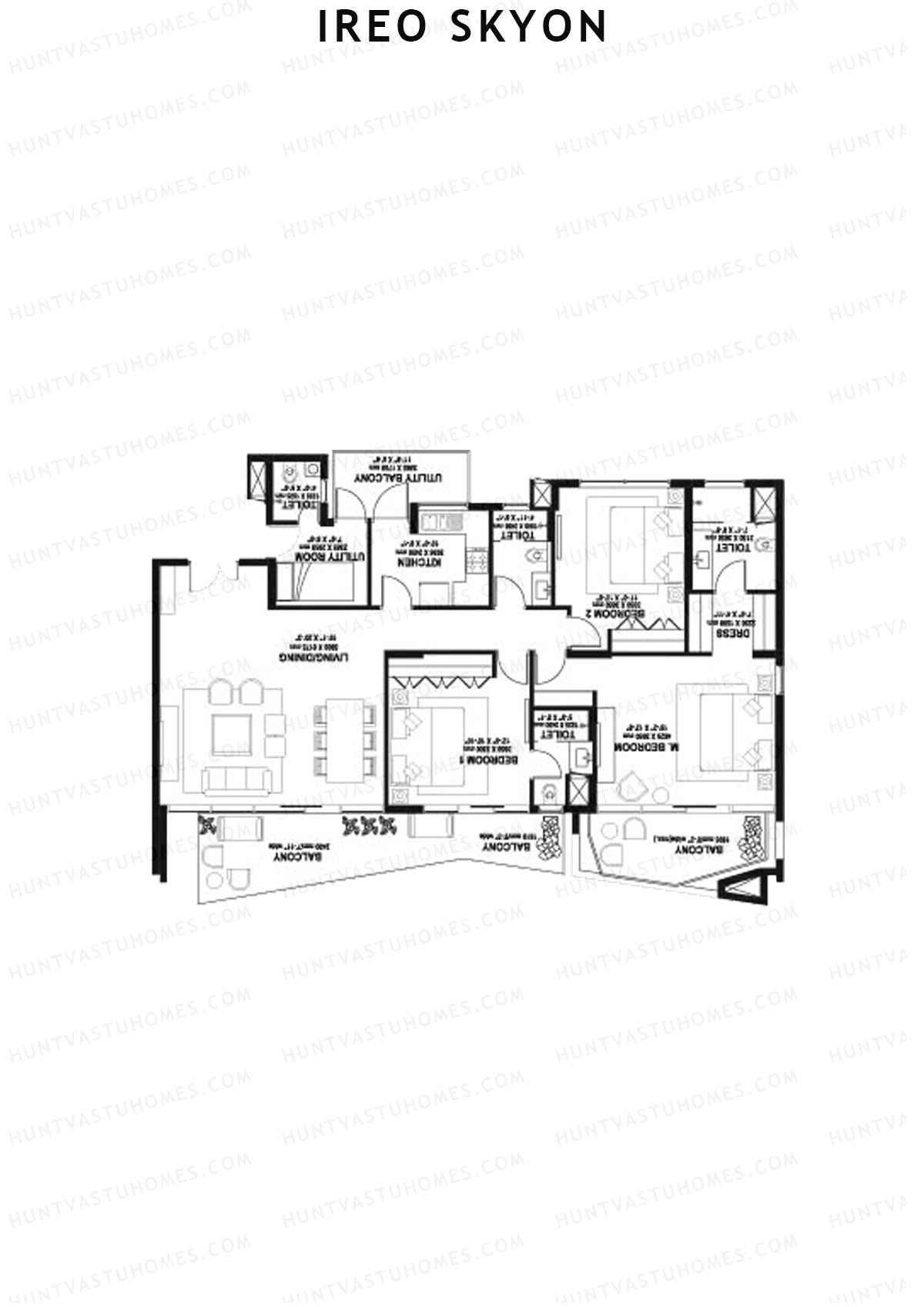 Ireo Skyon Block D Unit 3 (Type MR3) Floor Plan