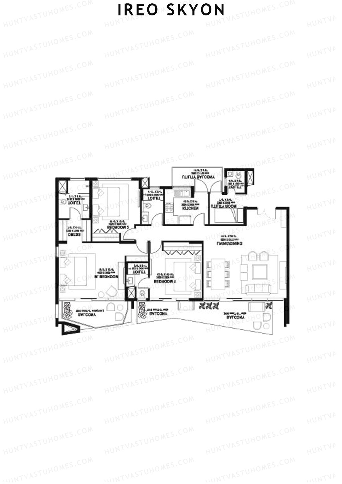 Ireo Skyon Block E Unit 8 (Type MR3) Floor Plan