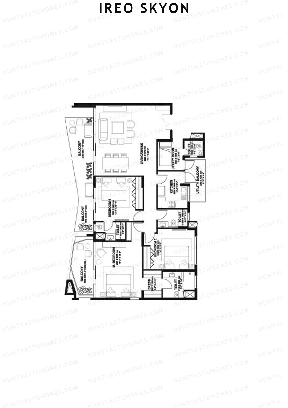 Ireo Skyon Block F Unit 1 (Type MR3) Floor Plan