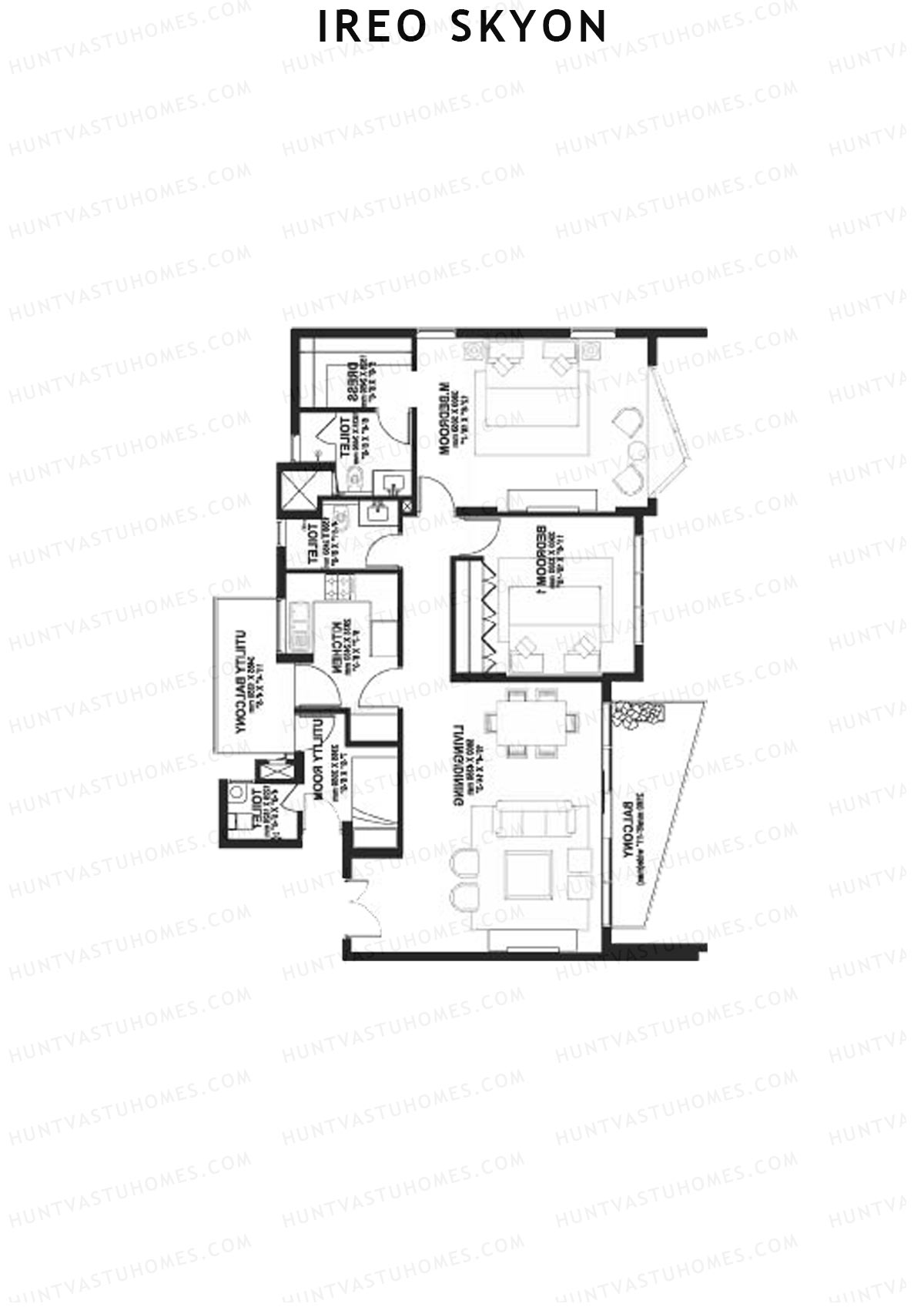 Ireo Skyon Block F Unit 3 (Type MR2) Floor Plan