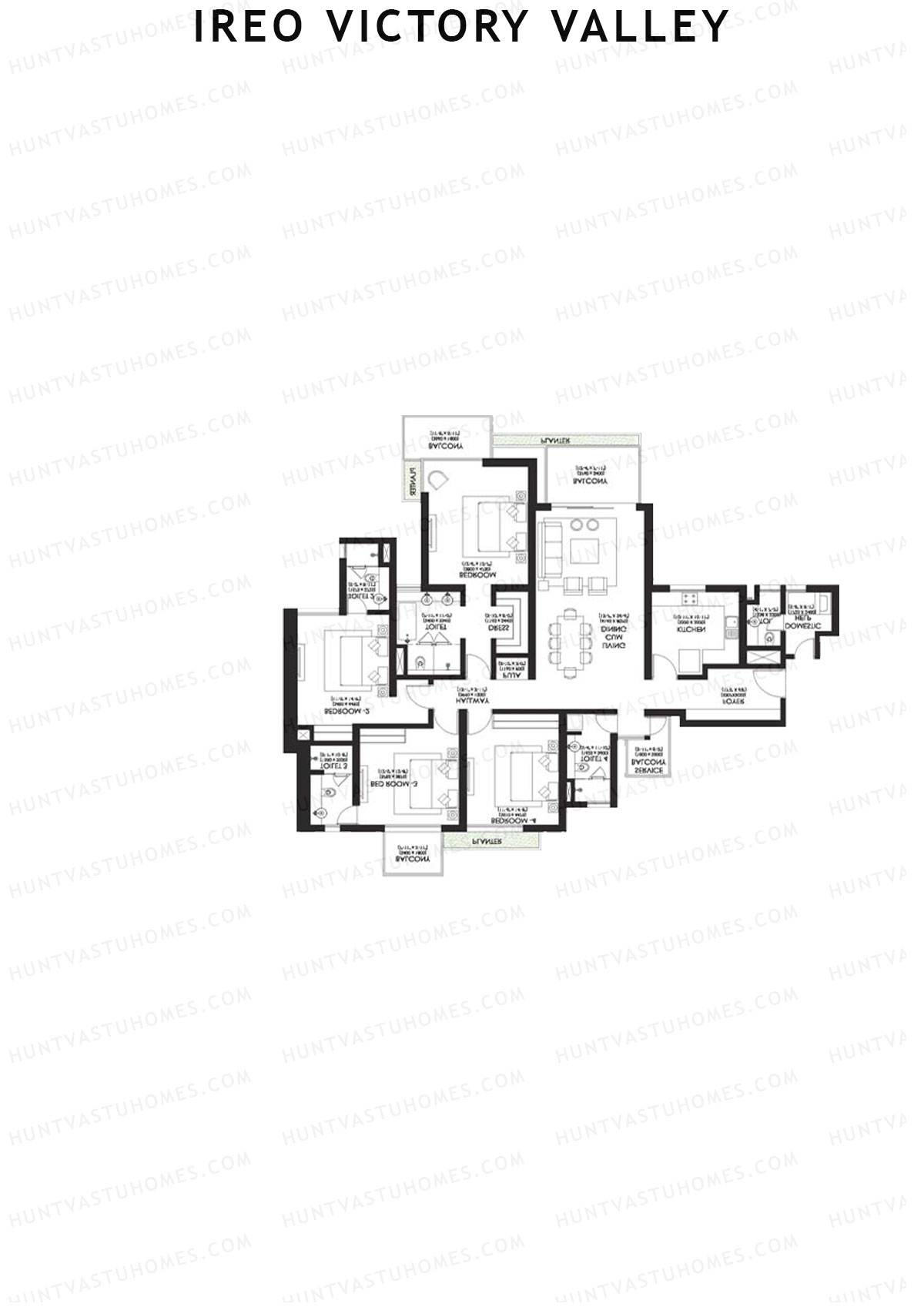 Ireo Victory Valley Tower A Unit 4 (Type 1) Floor Plan