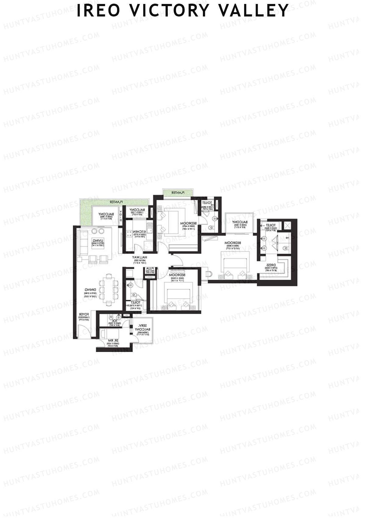 Ireo Victory Valley Tower B Unit 3 (Type 1) Floor Plan