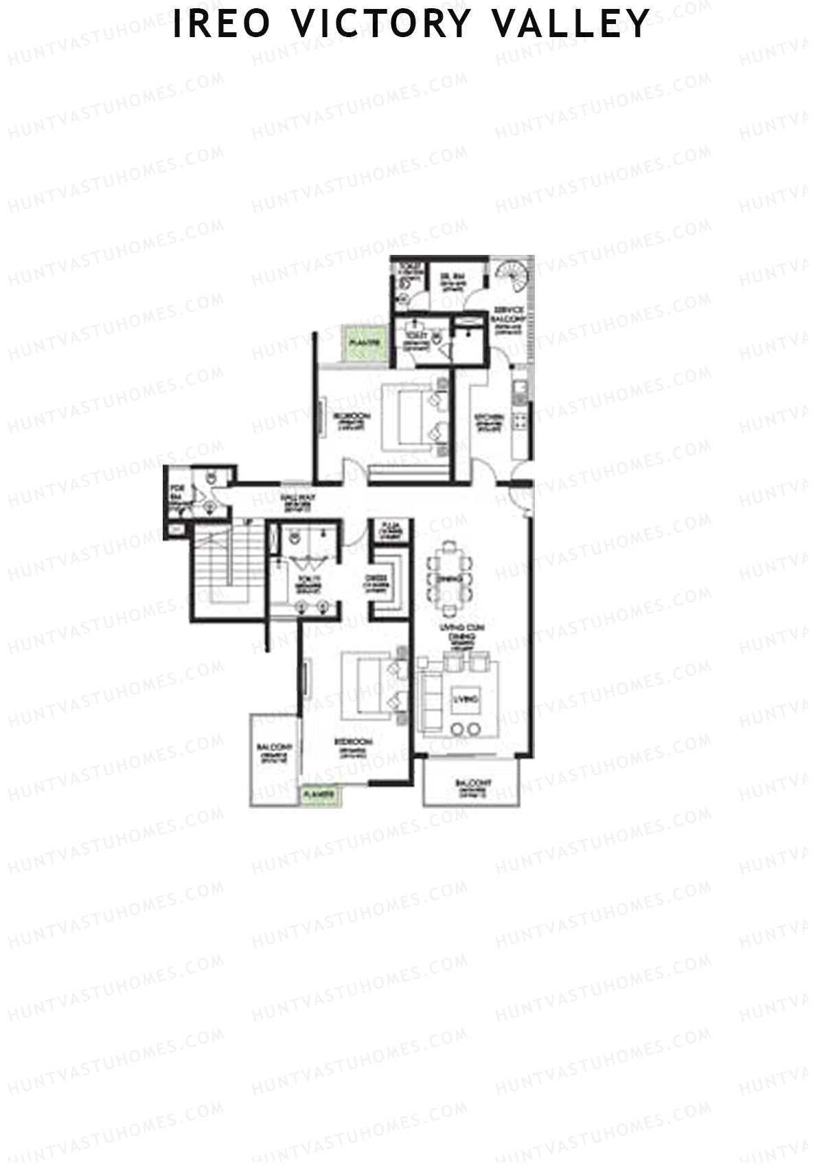 Ireo Victory Valley Tower D13 Unit 1 (Duplex) Floor Plan