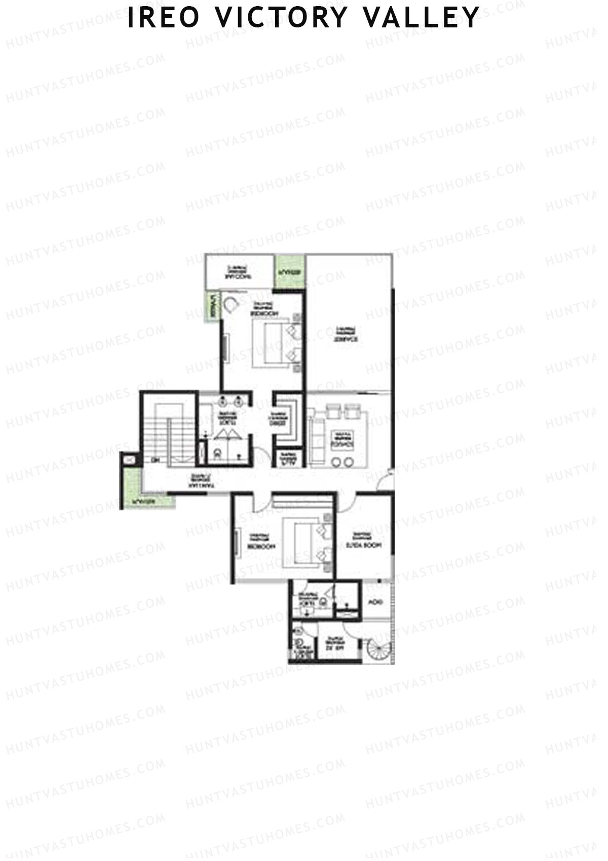 Ireo Victory Valley Tower D25 Unit 2 (Duplex) Floor Plan