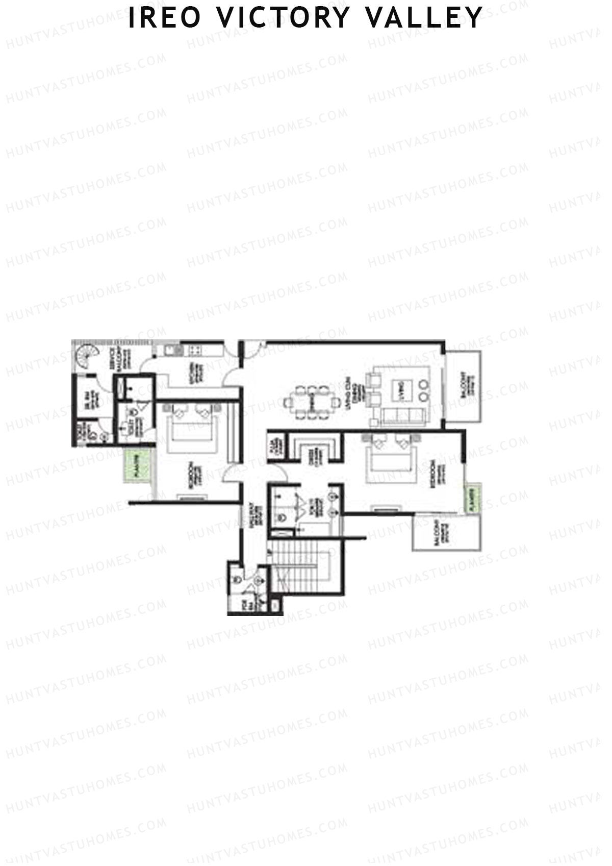 Ireo Victory Valley Tower D4 Unit 1 (Duplex) Floor Plan