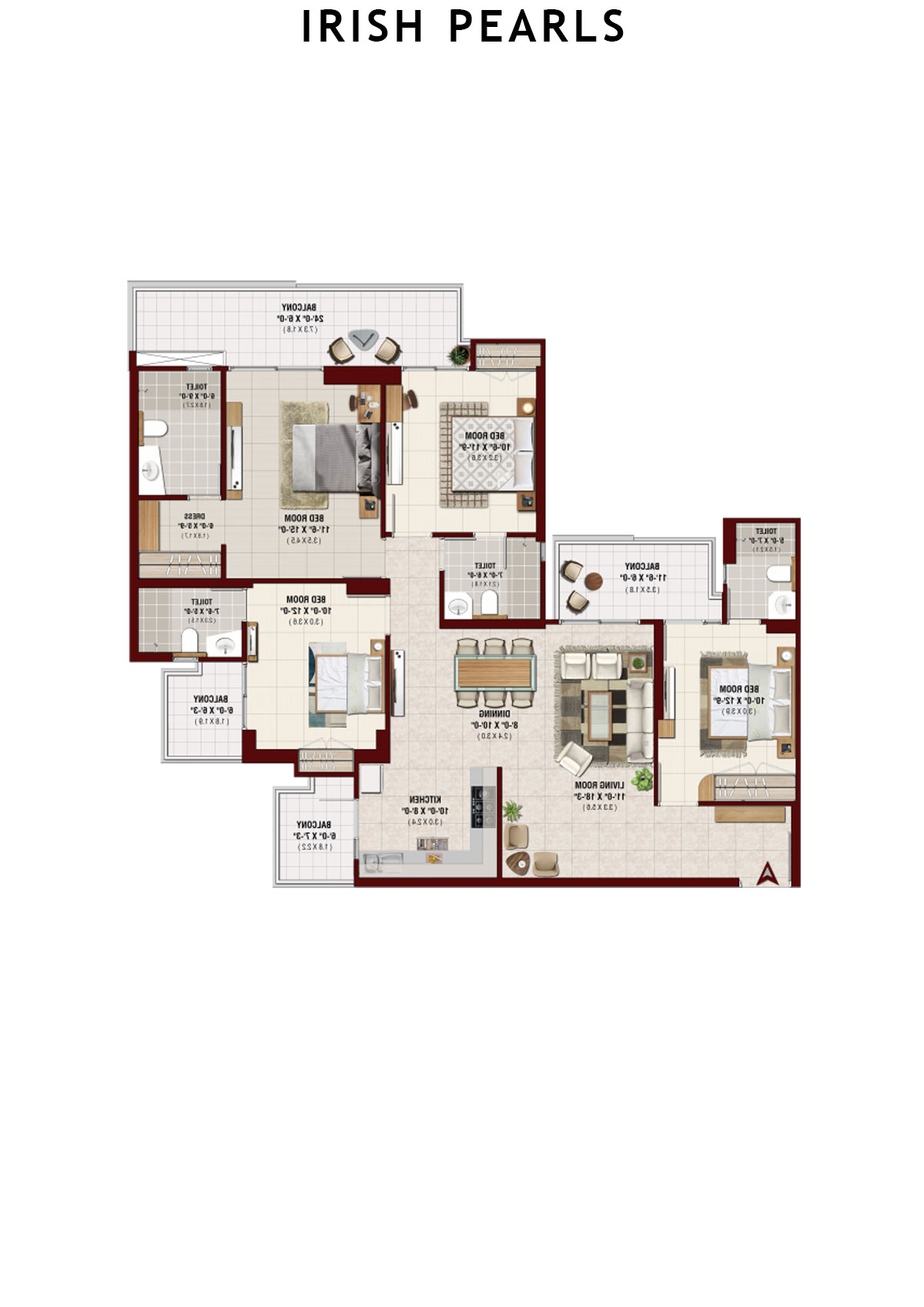 Irish Pearls Tower B Unit 3 Floor Plan