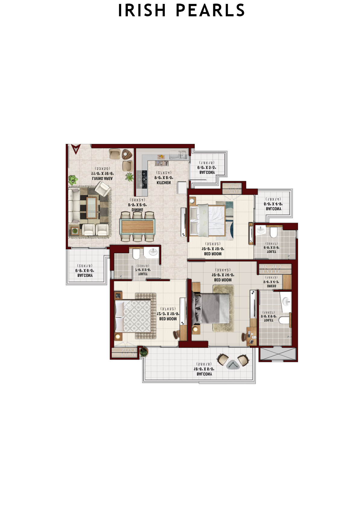 Irish Pearls Tower B Unit 6 Floor Plan