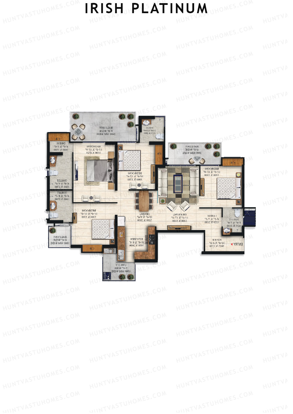 Irish Platinum Tower A Unit 2 (Type 4) Floor Plan