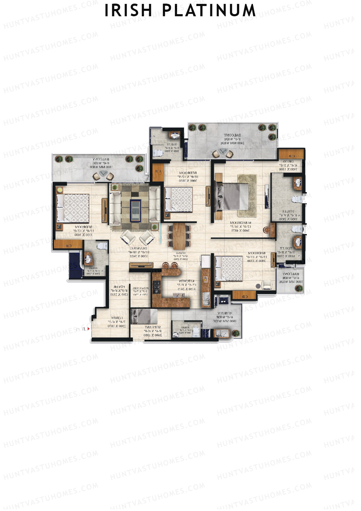 Irish Platinum Tower A Unit 3 (Type 5) Floor Plan