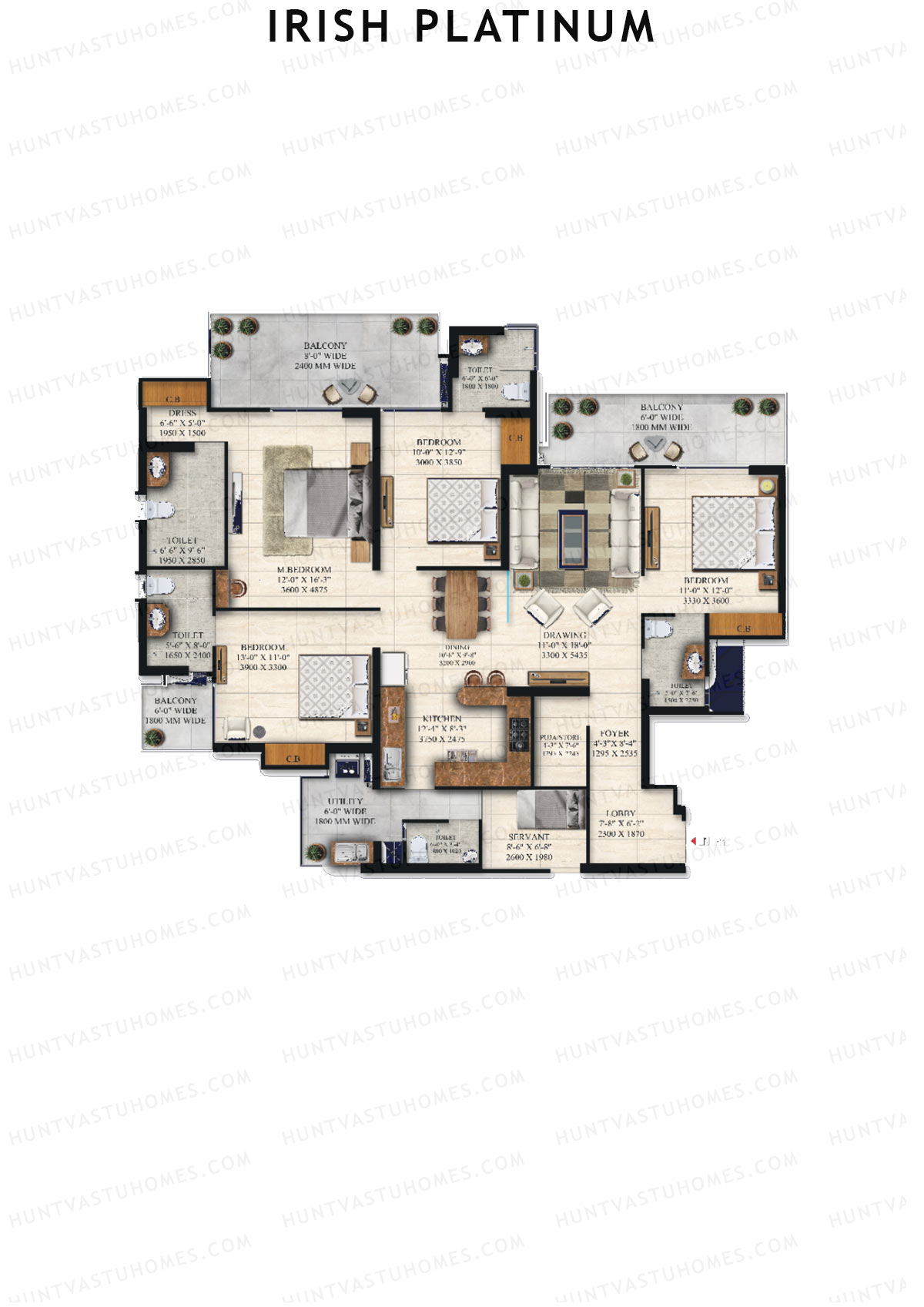 Irish Platinum Tower D Unit 3 (Type 5) Floor Plan