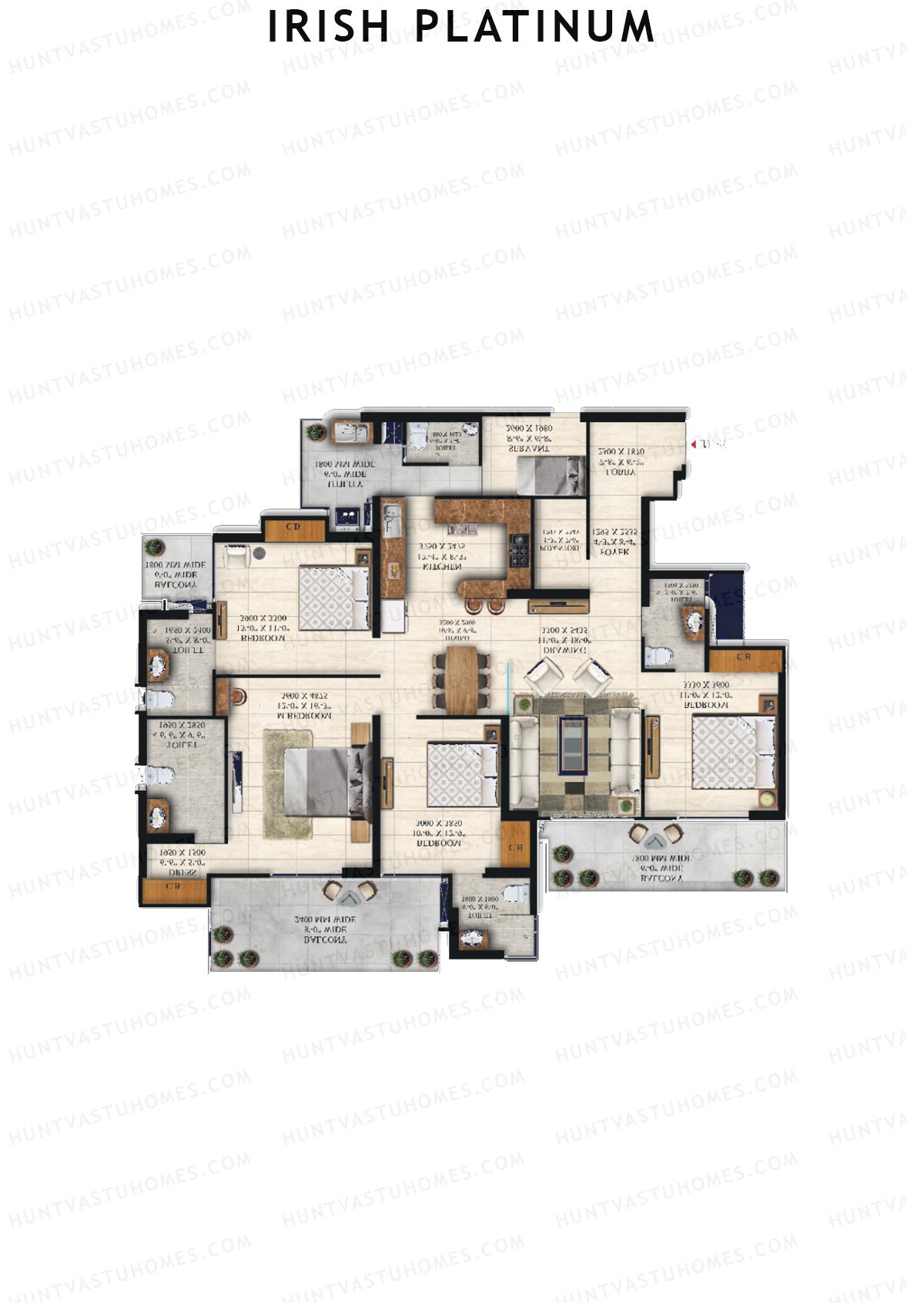 Irish Platinum Tower D Unit 4 (Type 5) Floor Plan