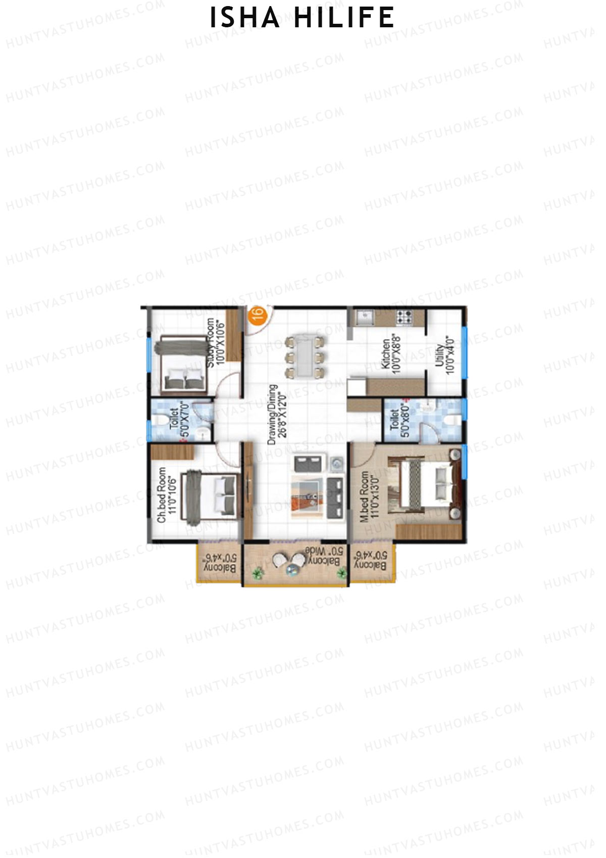 Isha HILife Block A Unit 16 Floor Plan