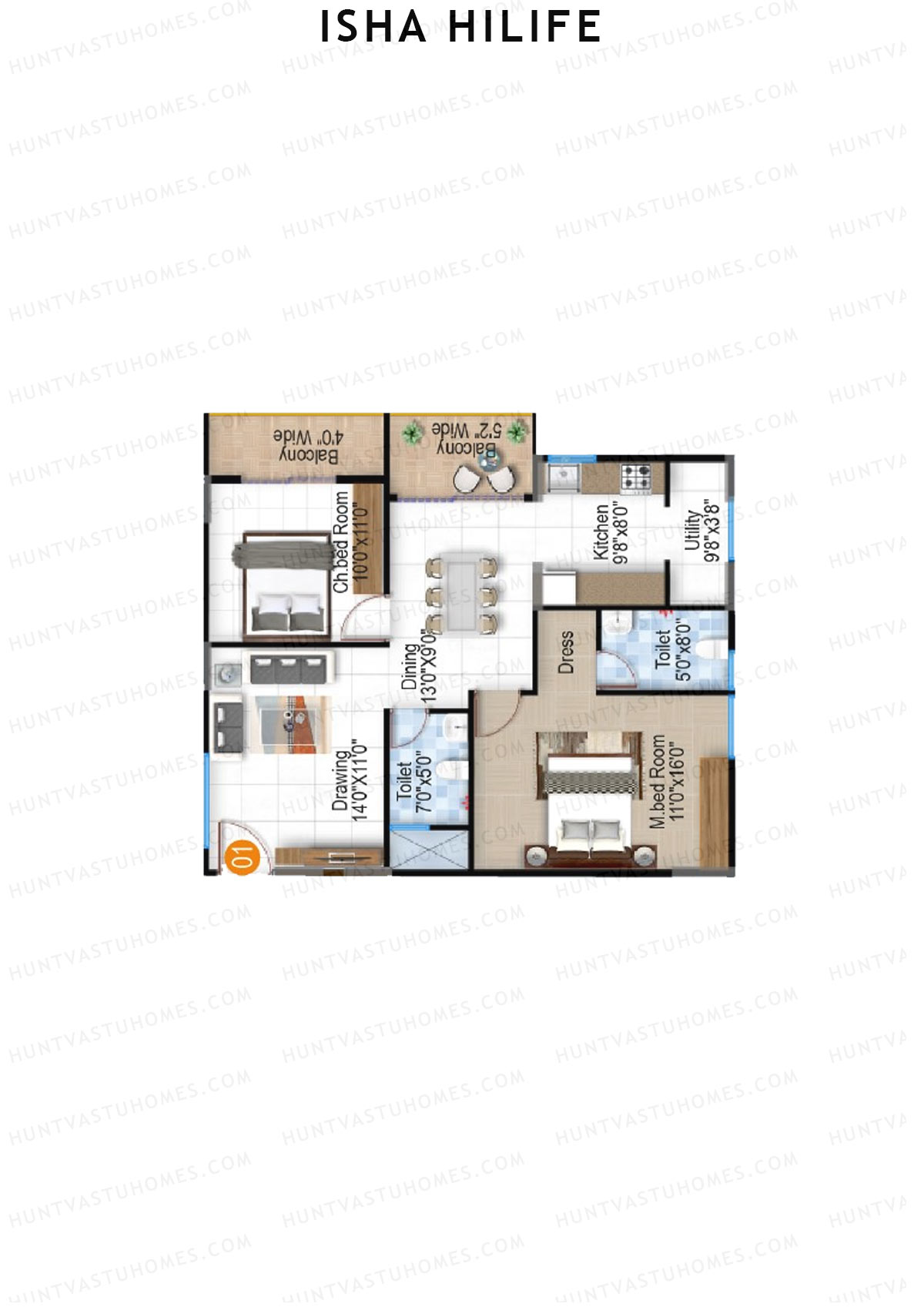 Isha HILife Block A Unit 1 Floor Plan