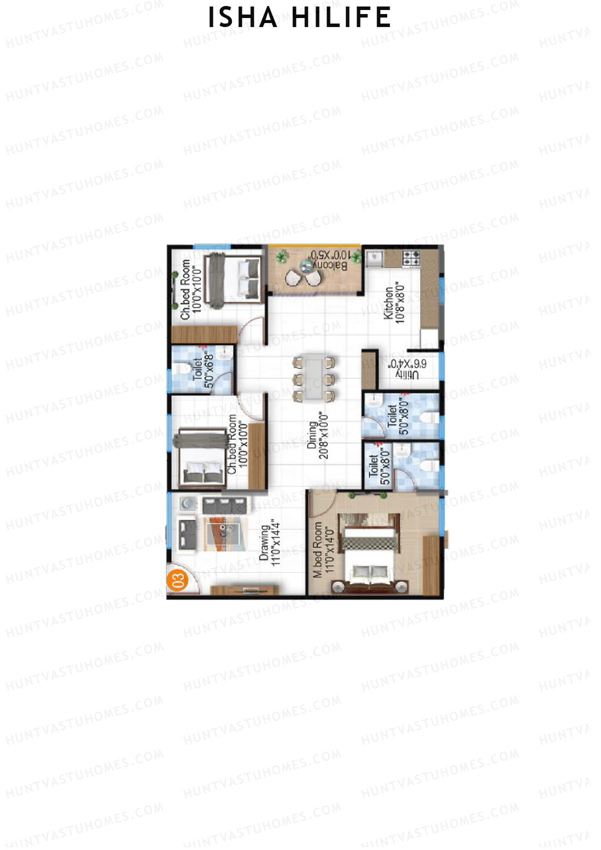 Isha HILife Block A Unit 3 Floor Plan