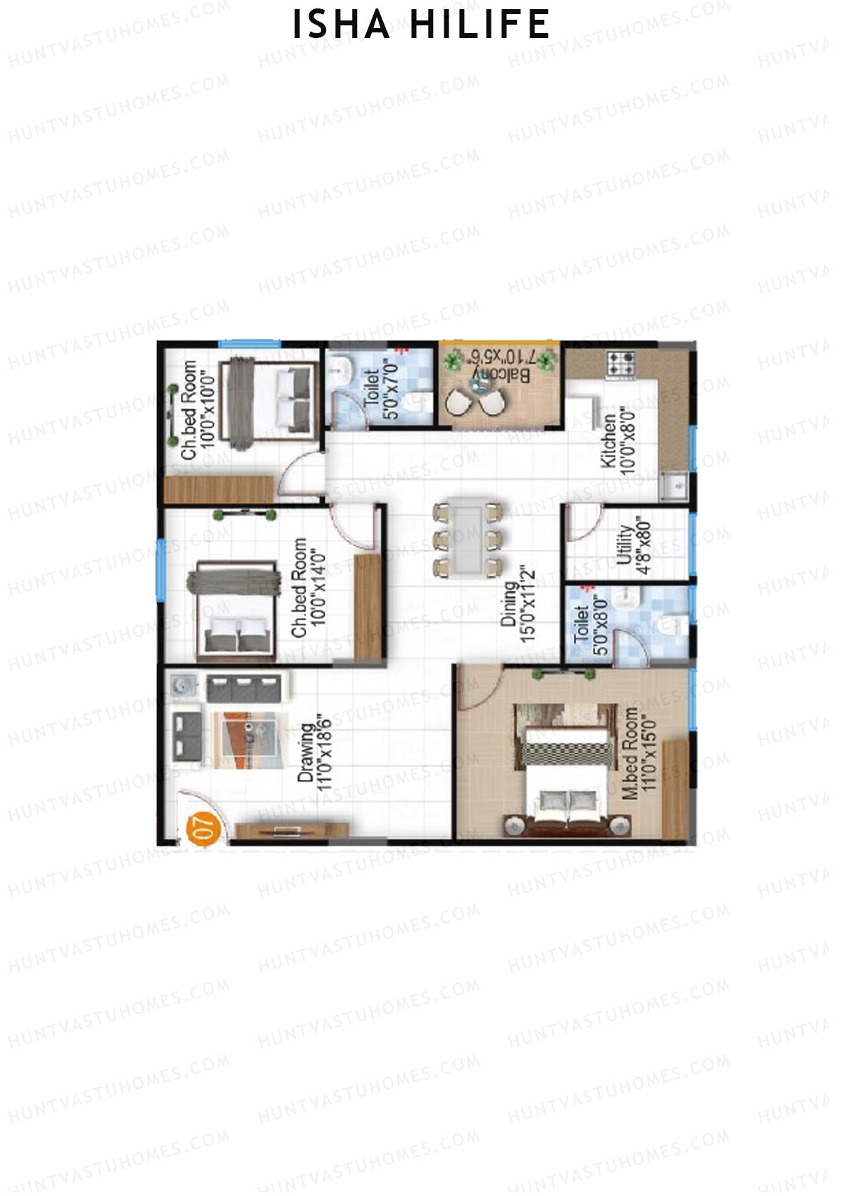 Isha HILife Block A Unit 7 Floor Plan