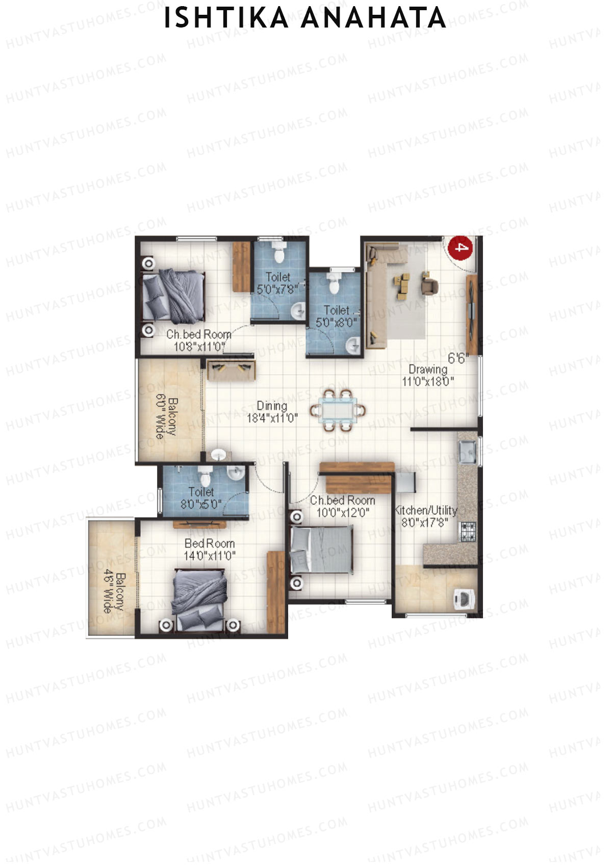 Ishtika Anahata Block A Unit 4 Floor Plan