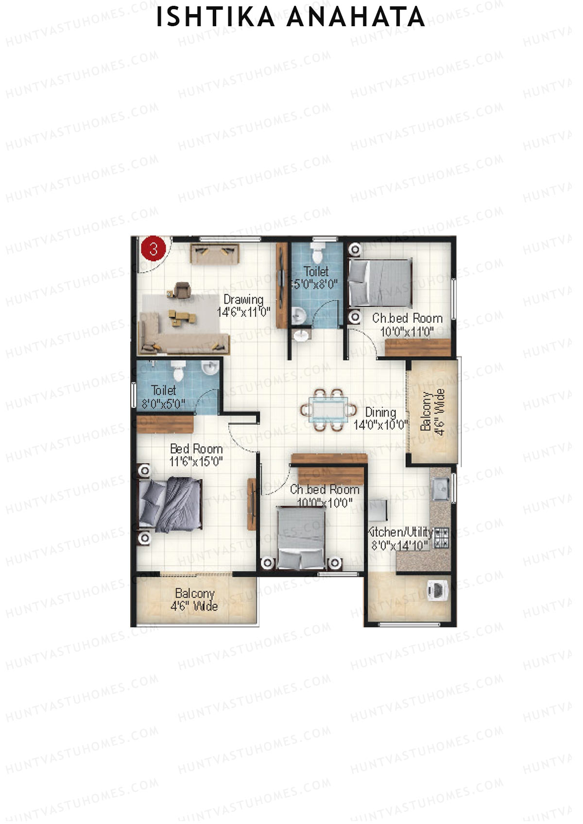 Ishtika Anahata Block C Unit 3  Floor Plan