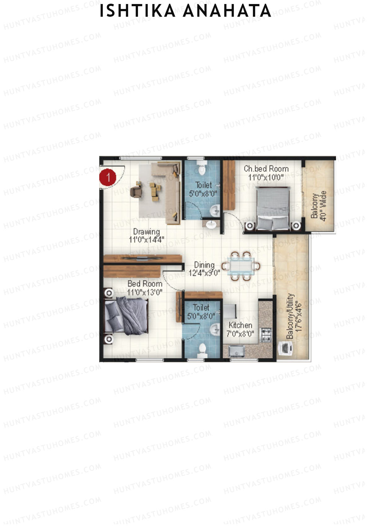 Ishtika Anahata Block D Unit 1  Floor Plan