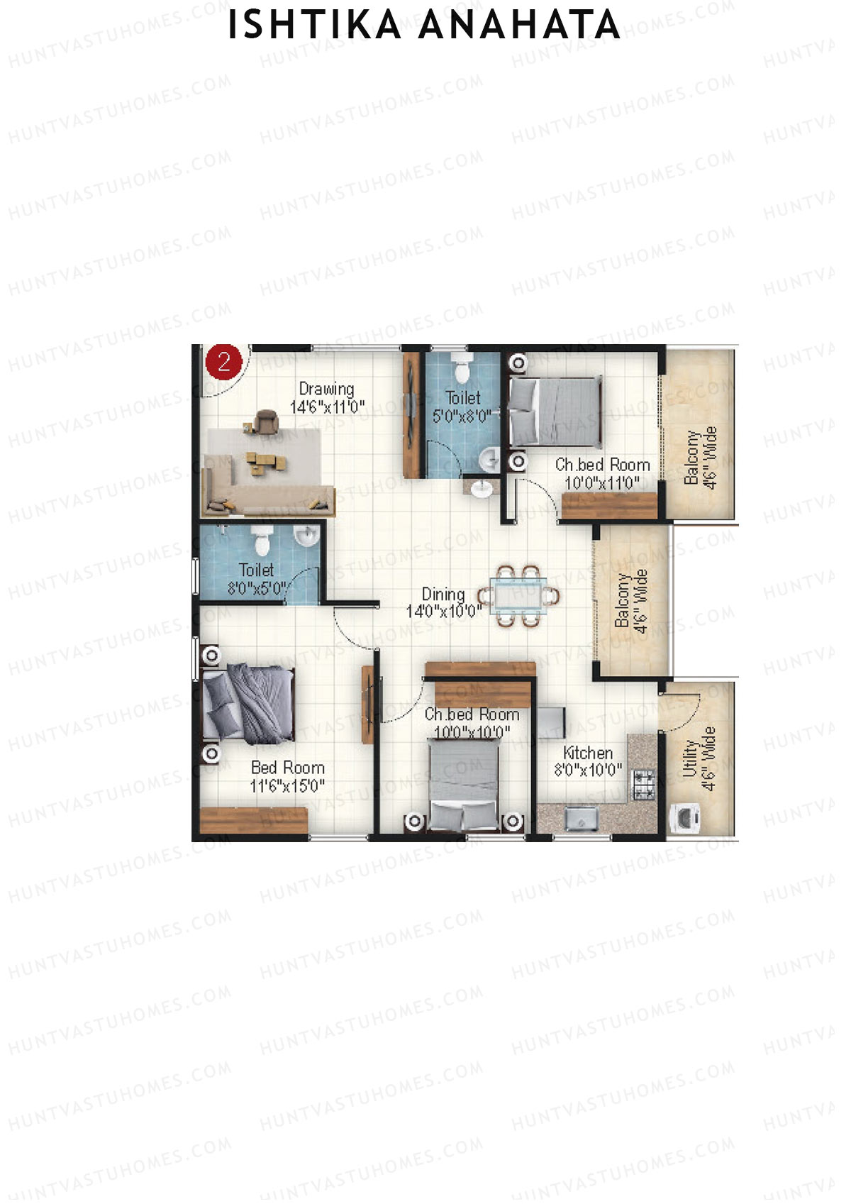 Ishtika Anahata Block D Unit 2  Floor Plan