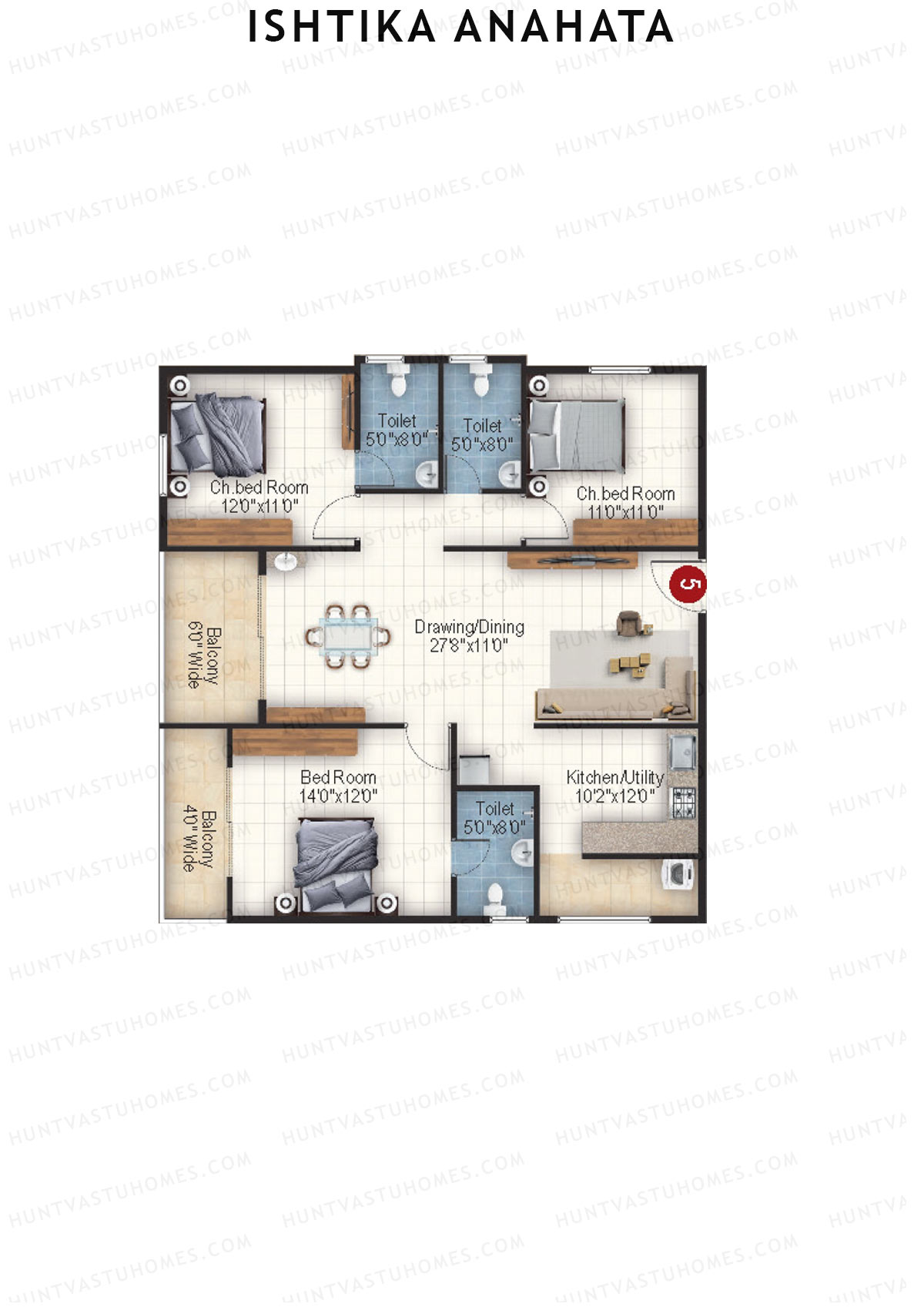 Ishtika Anahata Block D Unit 4  Floor Plan