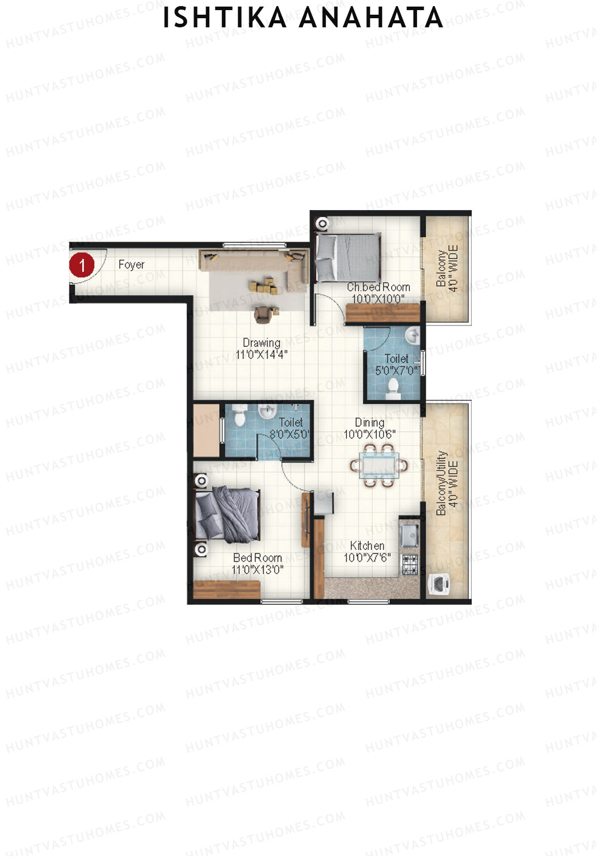 Ishtika Anahata Block E Unit 1  Floor Plan