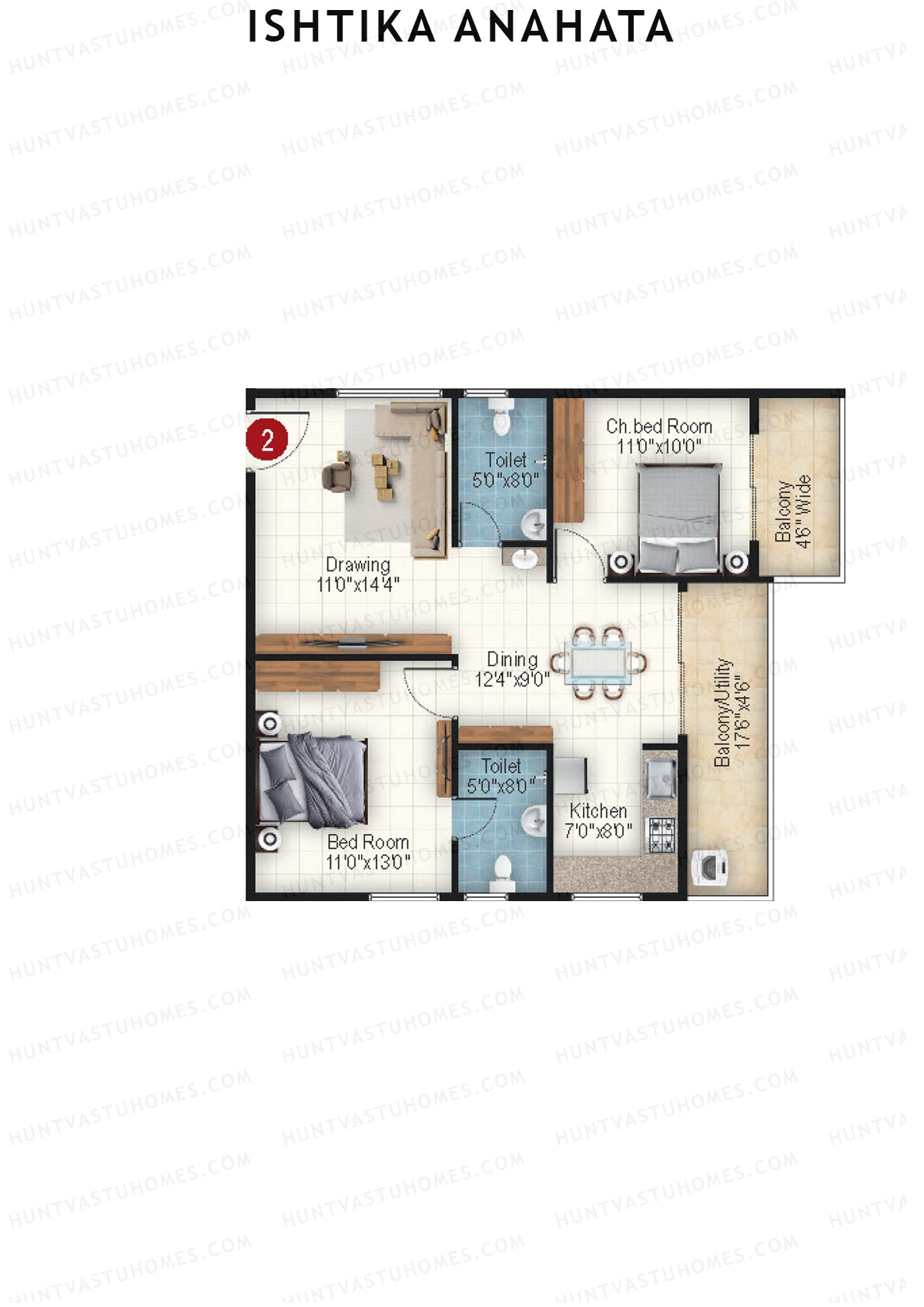 Ishtika Anahata Block E Unit 2  Floor Plan