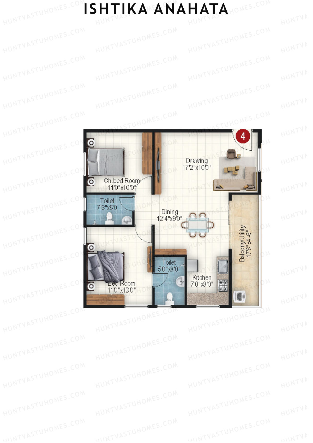 Ishtika Anahata Block E Unit 4  Floor Plan
