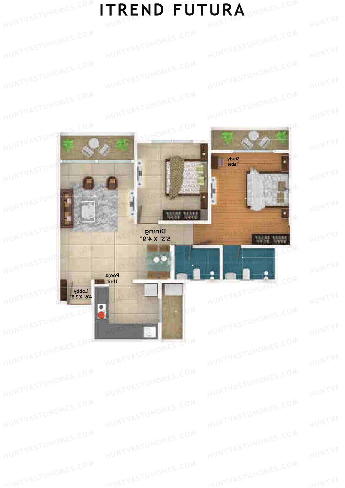 ITrend Futura Tower B Unit 1 Floor Plan
