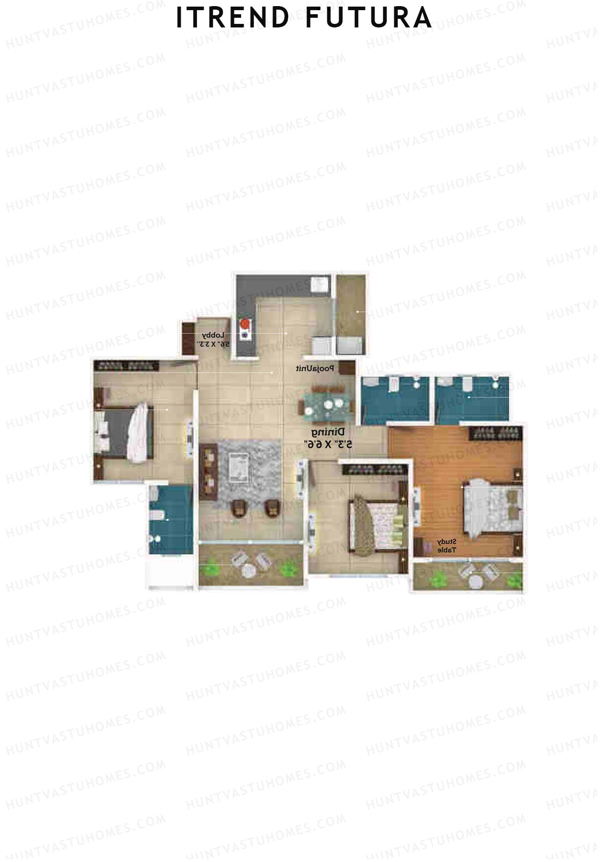 ITrend Futura Tower B Unit 6 Floor Plan