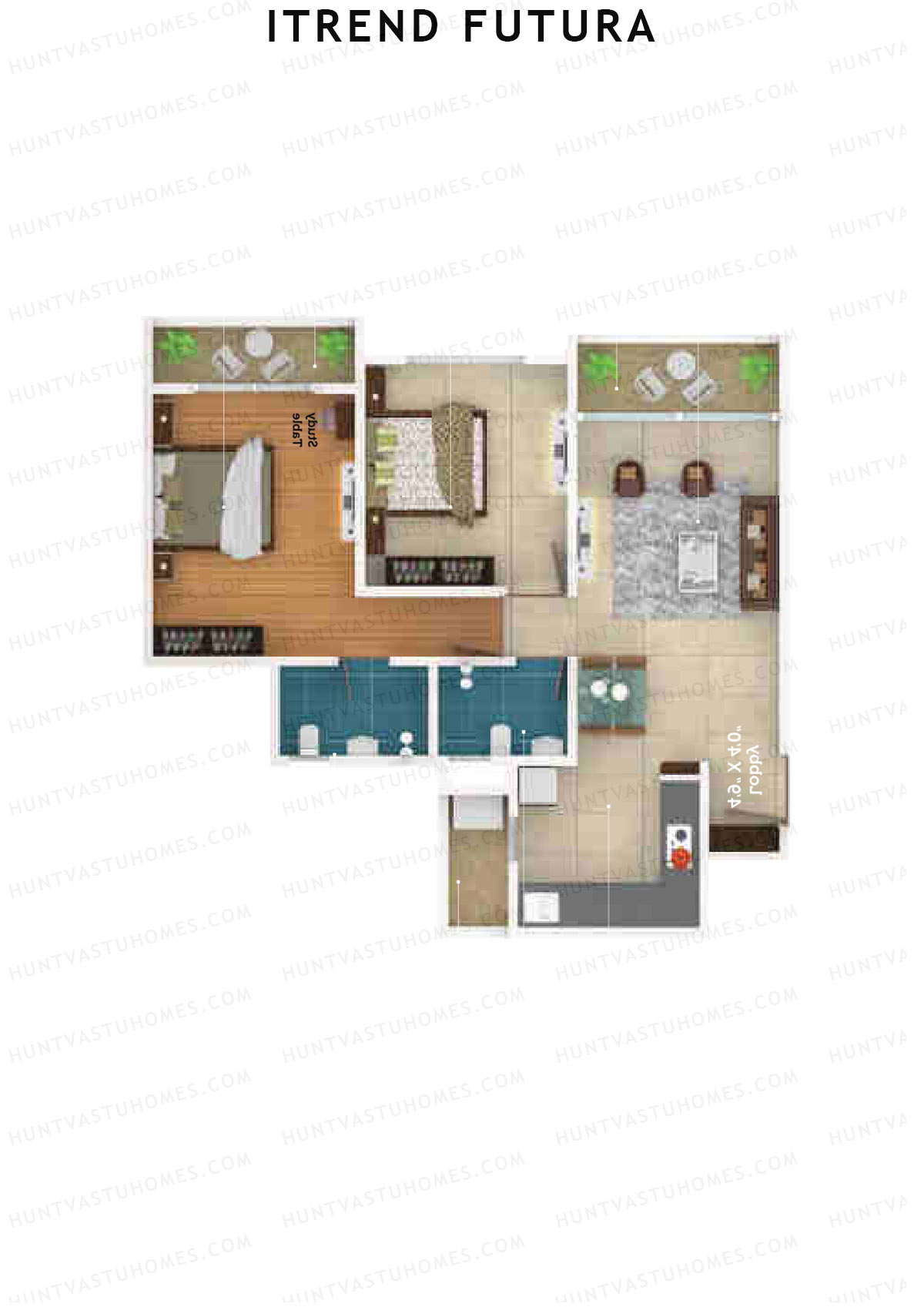 ITrend Futura Tower D Unit 1 Floor Plan