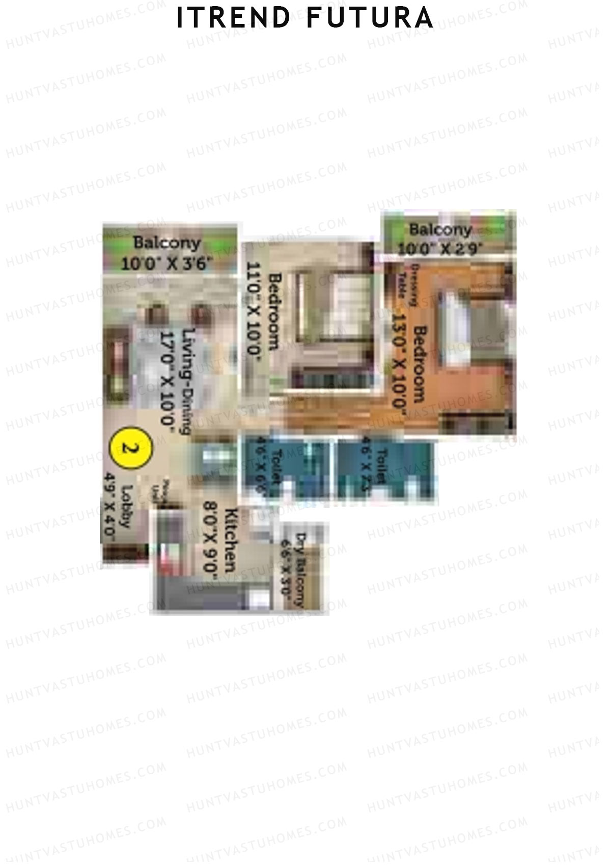 ITrend Futura Tower D Unit 3 Floor Plan