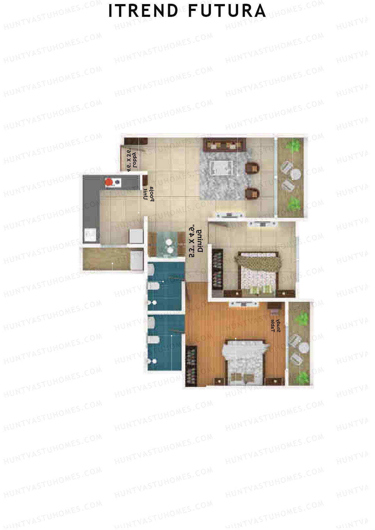 ITrend Futura Tower D Unit 7 Floor Plan