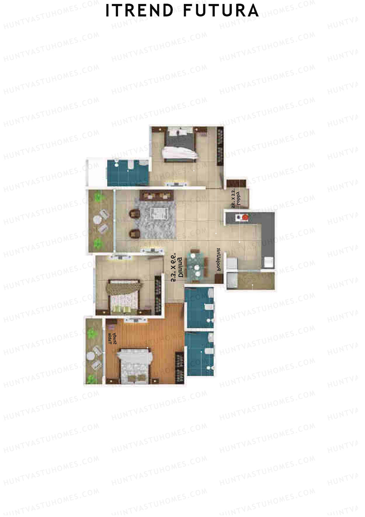 ITrend Futura Tower D Unit 8 Floor Plan