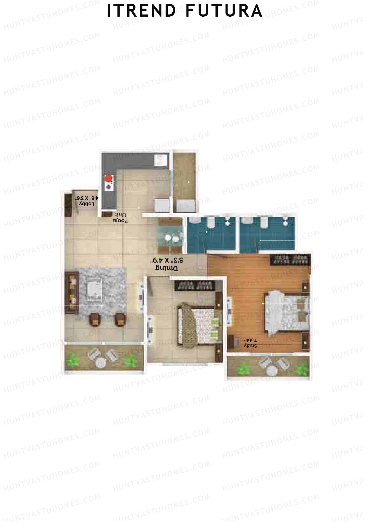 ITrend Futura Tower F Unit 1 Floor Plan