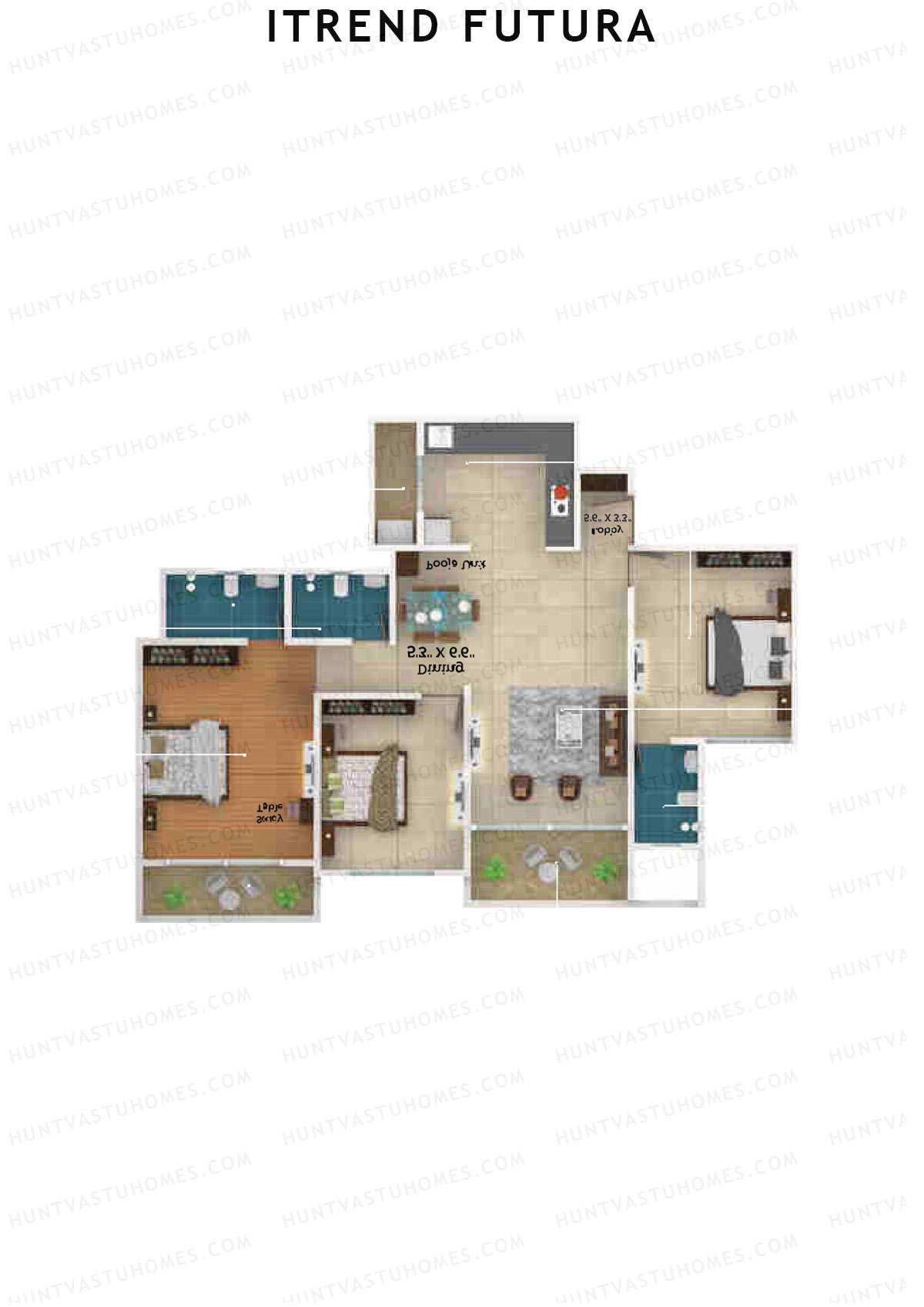 ITrend Futura Tower F Unit 2 Floor Plan