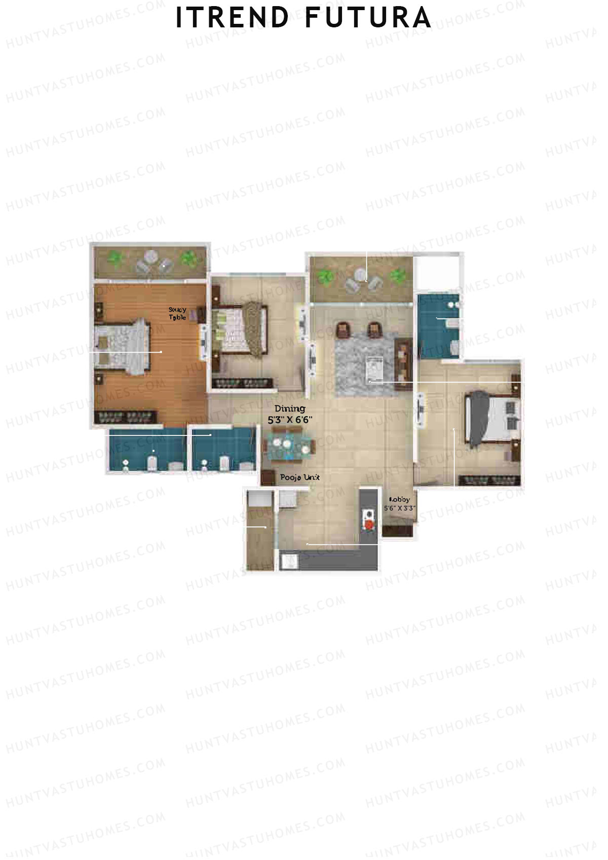 ITrend Futura Tower F Unit 3 Floor Plan