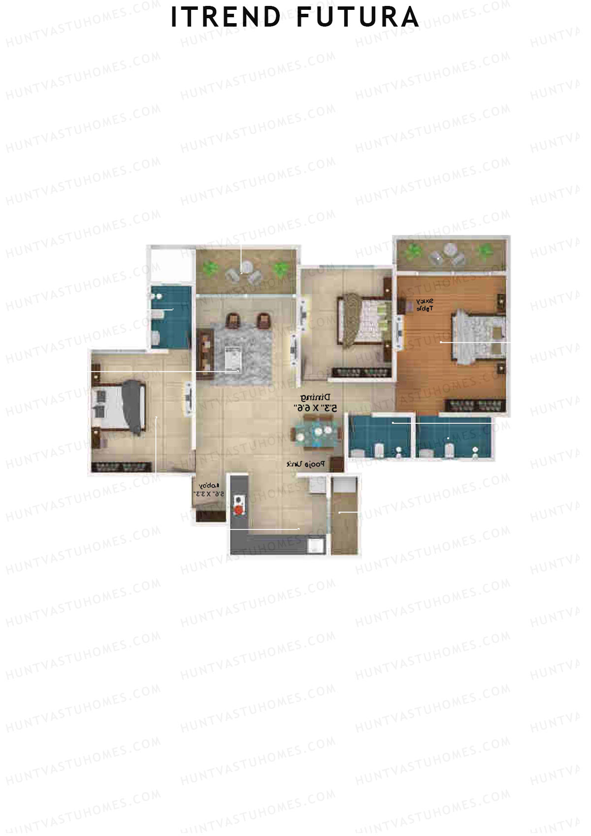 ITrend Futura Tower F Unit 6 Floor Plan
