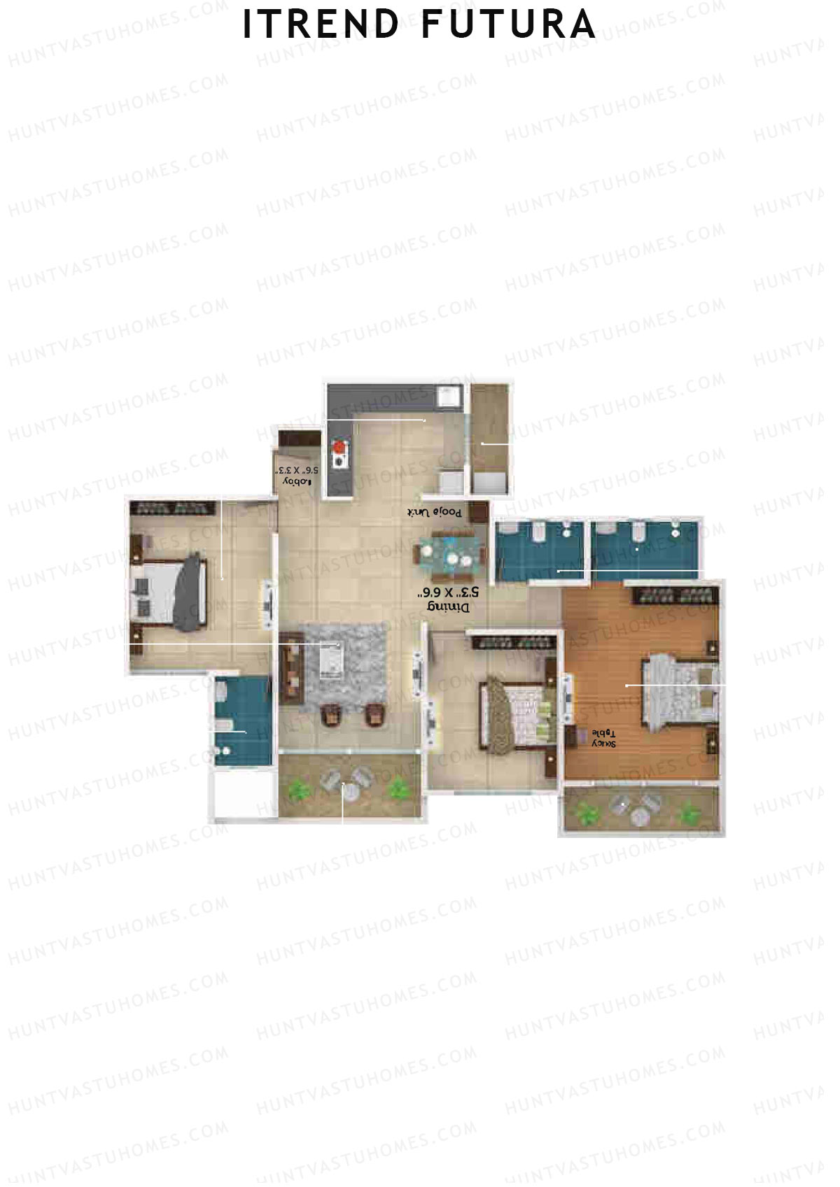 ITrend Futura Tower F Unit 7 Floor Plan