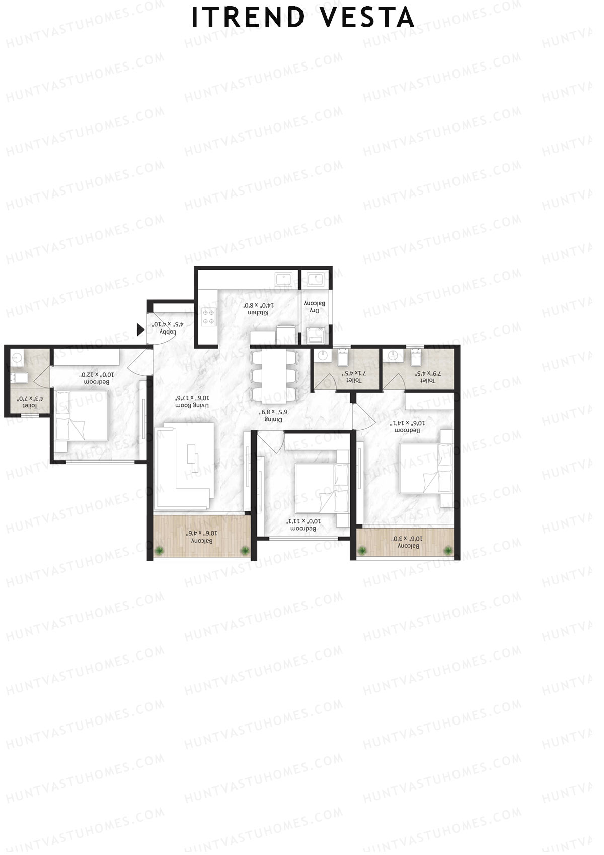 Itrend Vesta Wing B Unit 6 Floor Plan