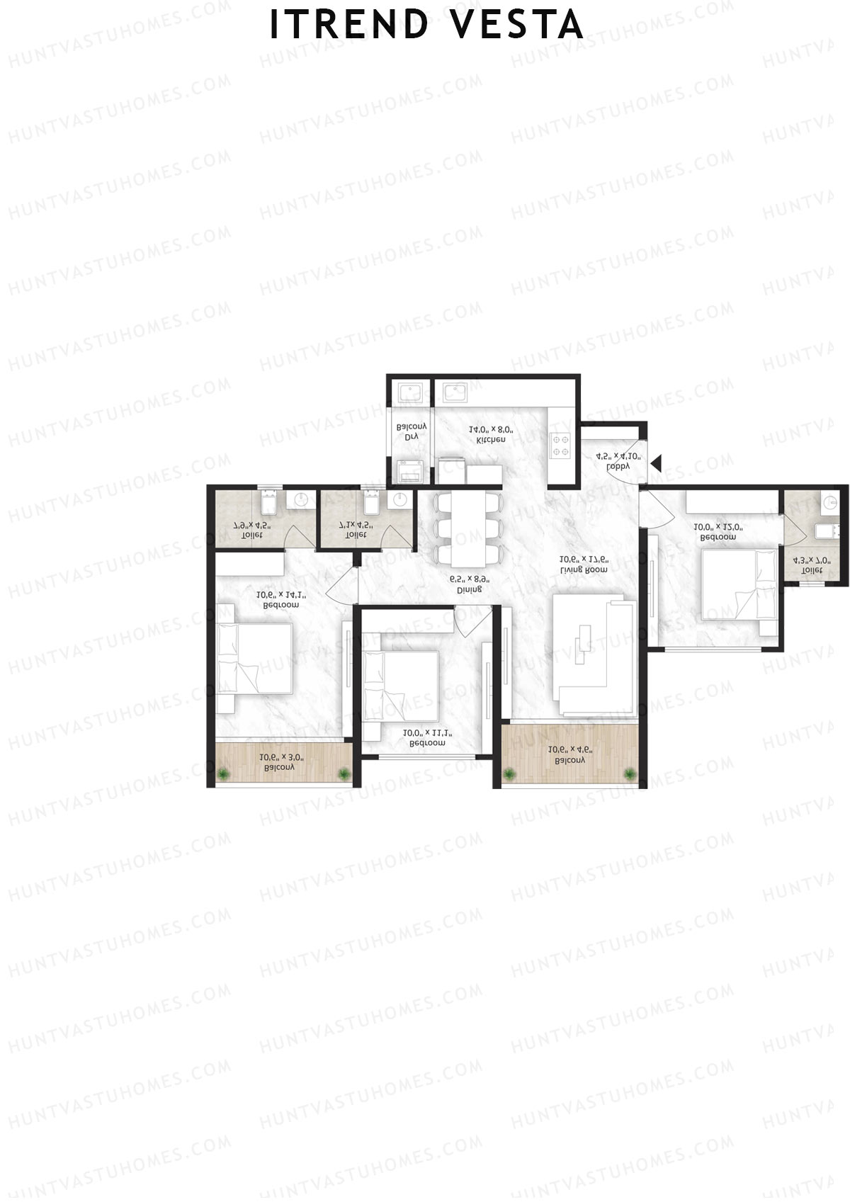 Itrend Vesta Wing C Unit 1 Floor Plan